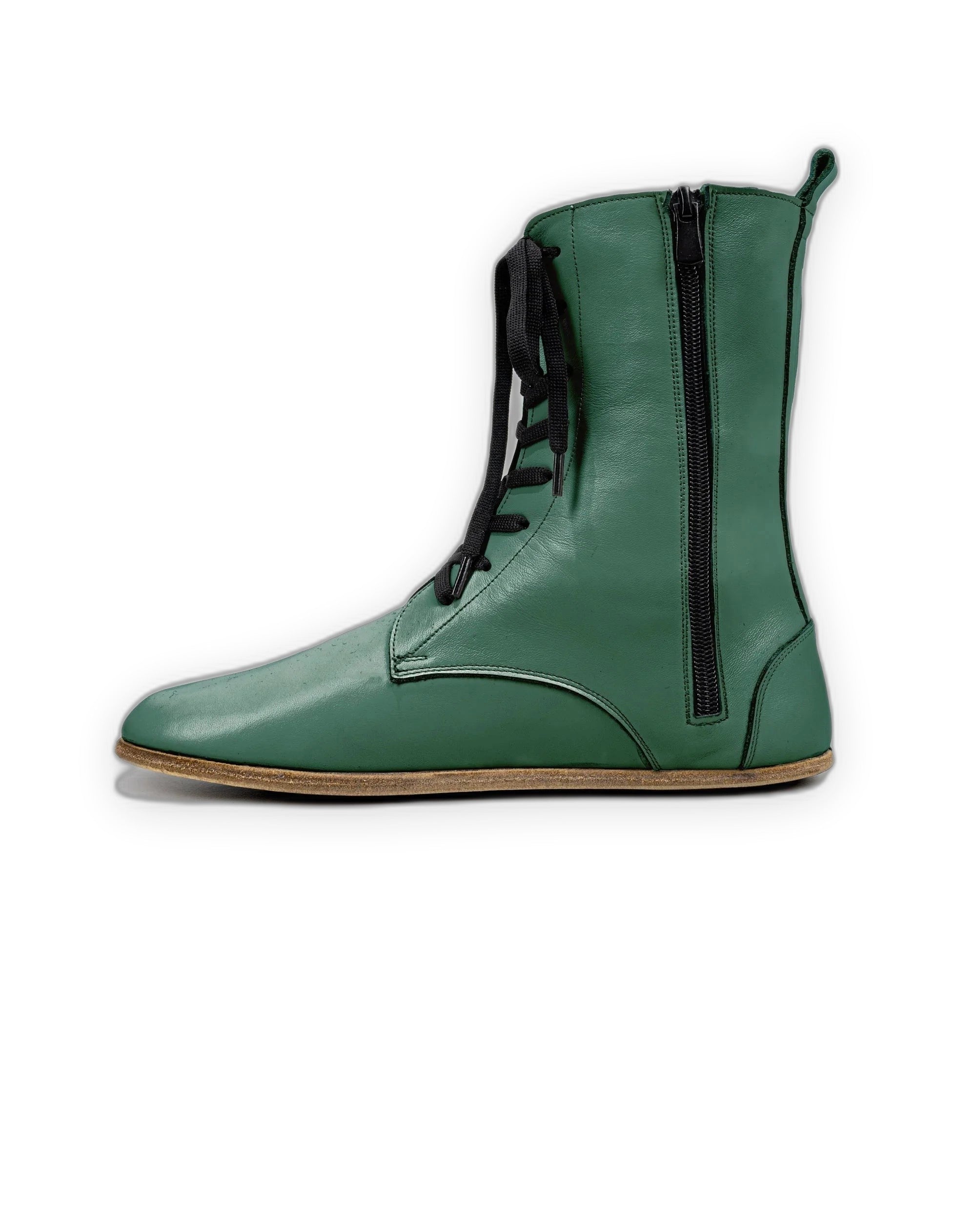 Detail Green Barefoot Boot - Handcrafted Calf Leather Turkey | Bespoky