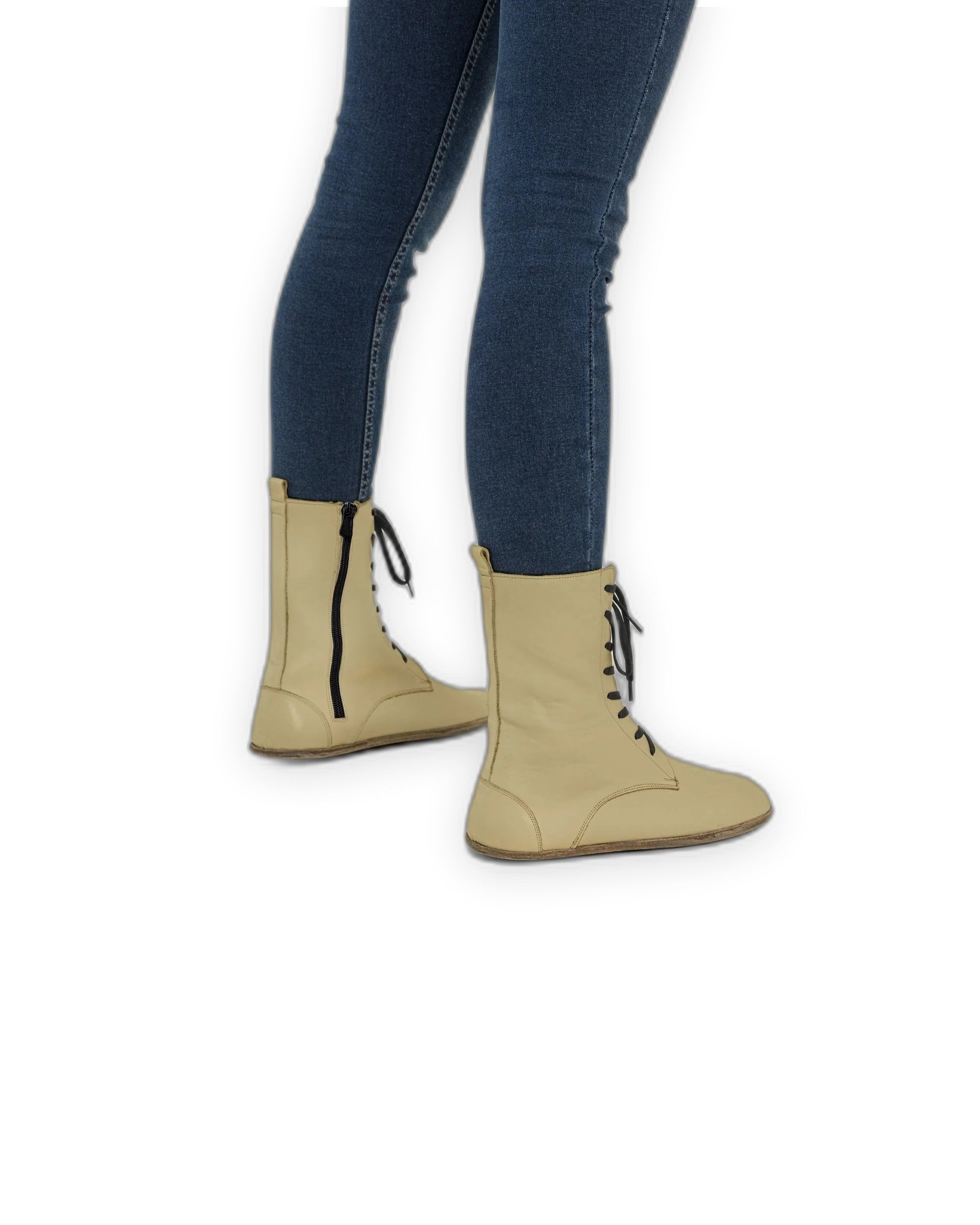 Pair Yellow Barefoot Boot - Barefoot Wide Toe Calf Leather | Bespoky