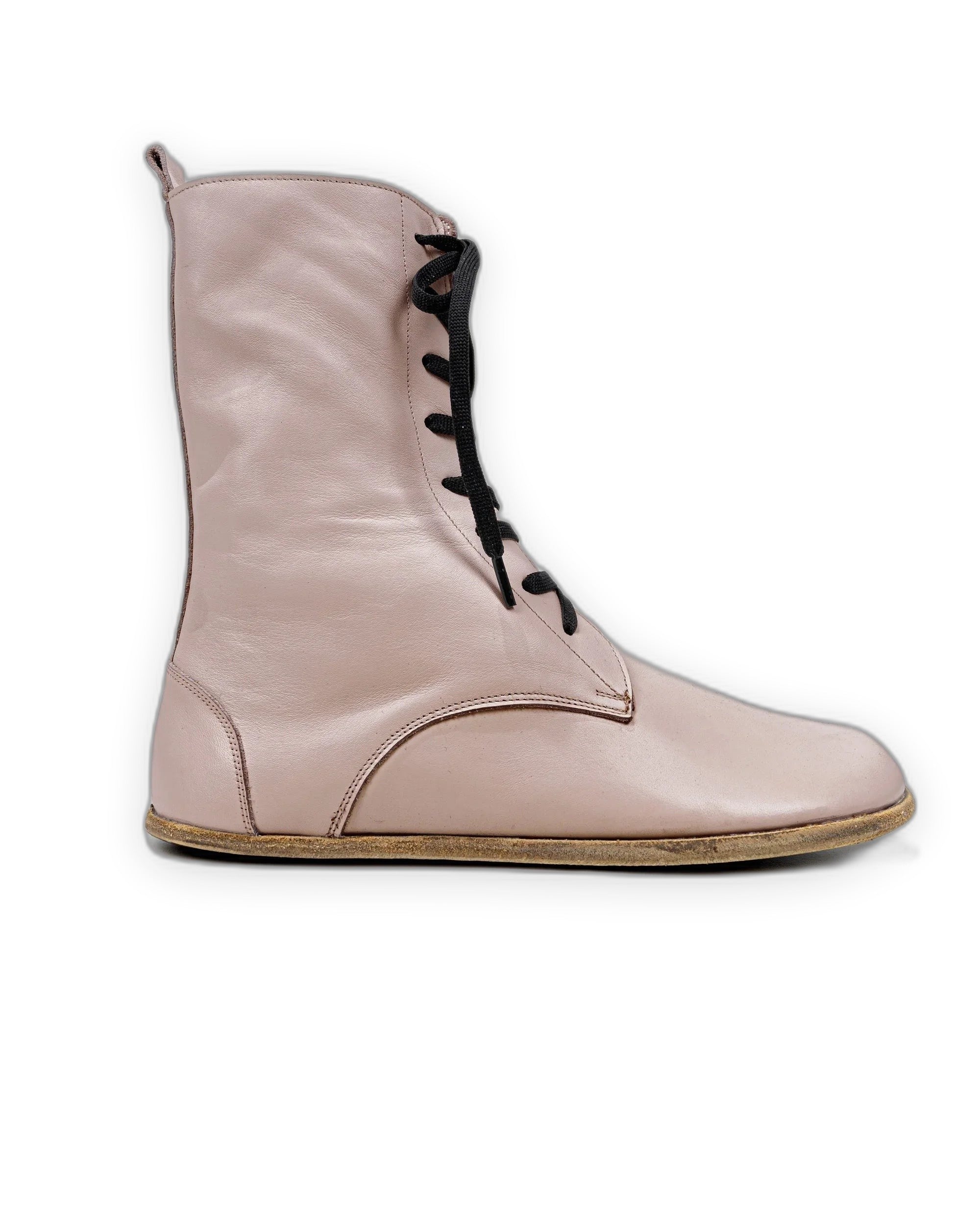 Pair Pink Barefoot Boot - Barefoot Wide Toe Calf Leather | Bespoky