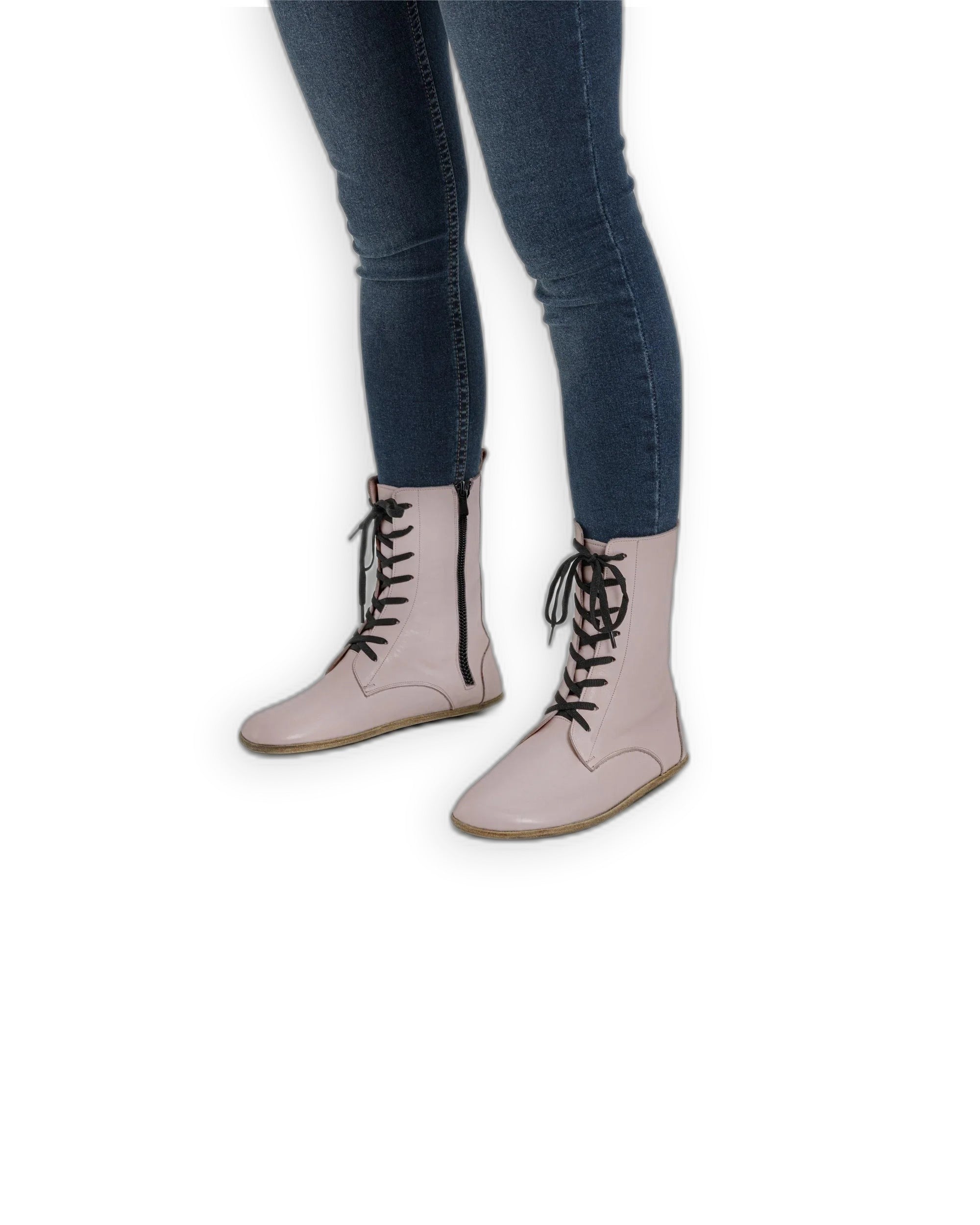 Men's Pink Barefoot Boot - Handcrafted Calf Leather Wide Toe Box | Bespoky
