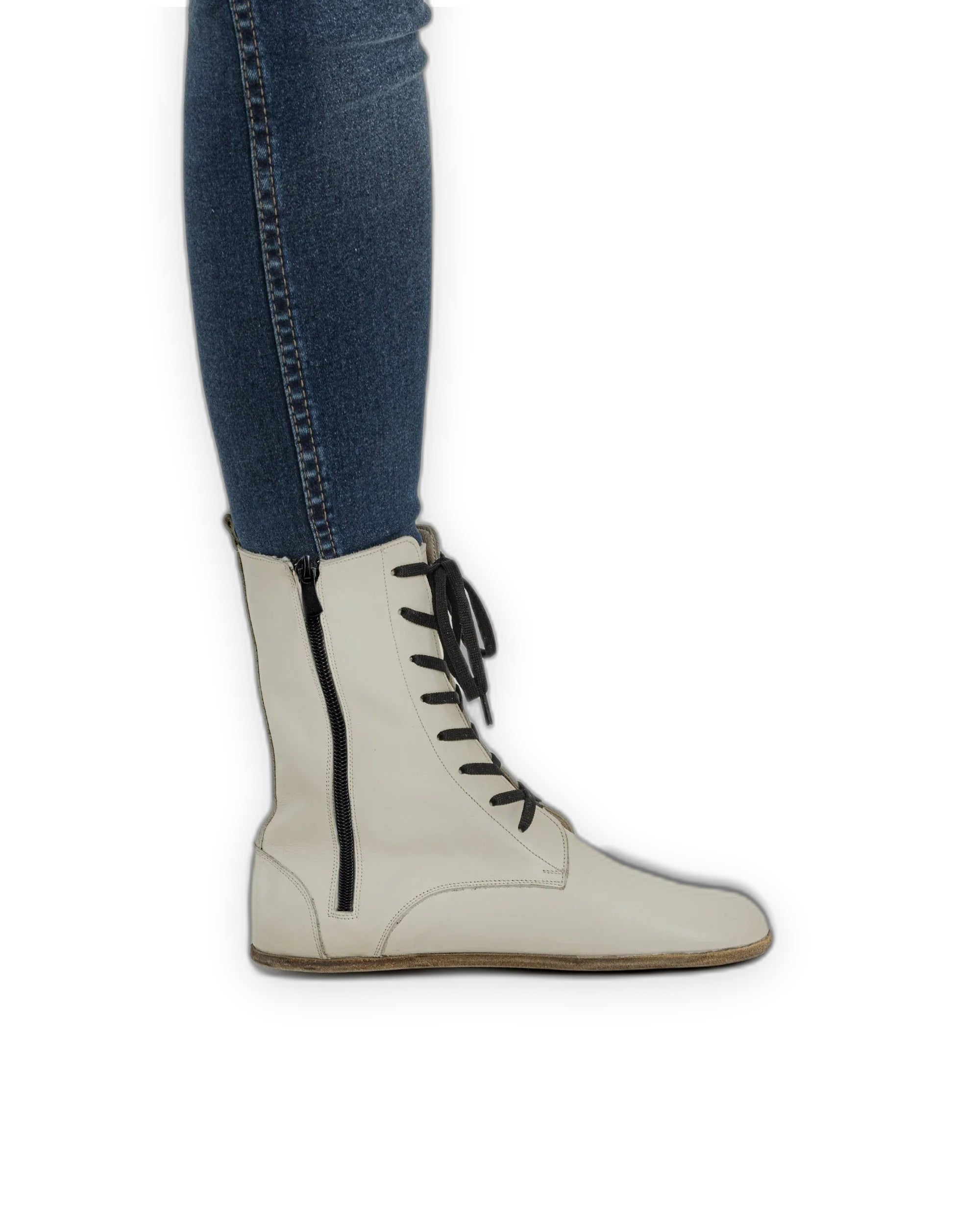 Detail Lucas Beige Barefoot Boot - Handcrafted Calf Leather Turkey | Bespoky