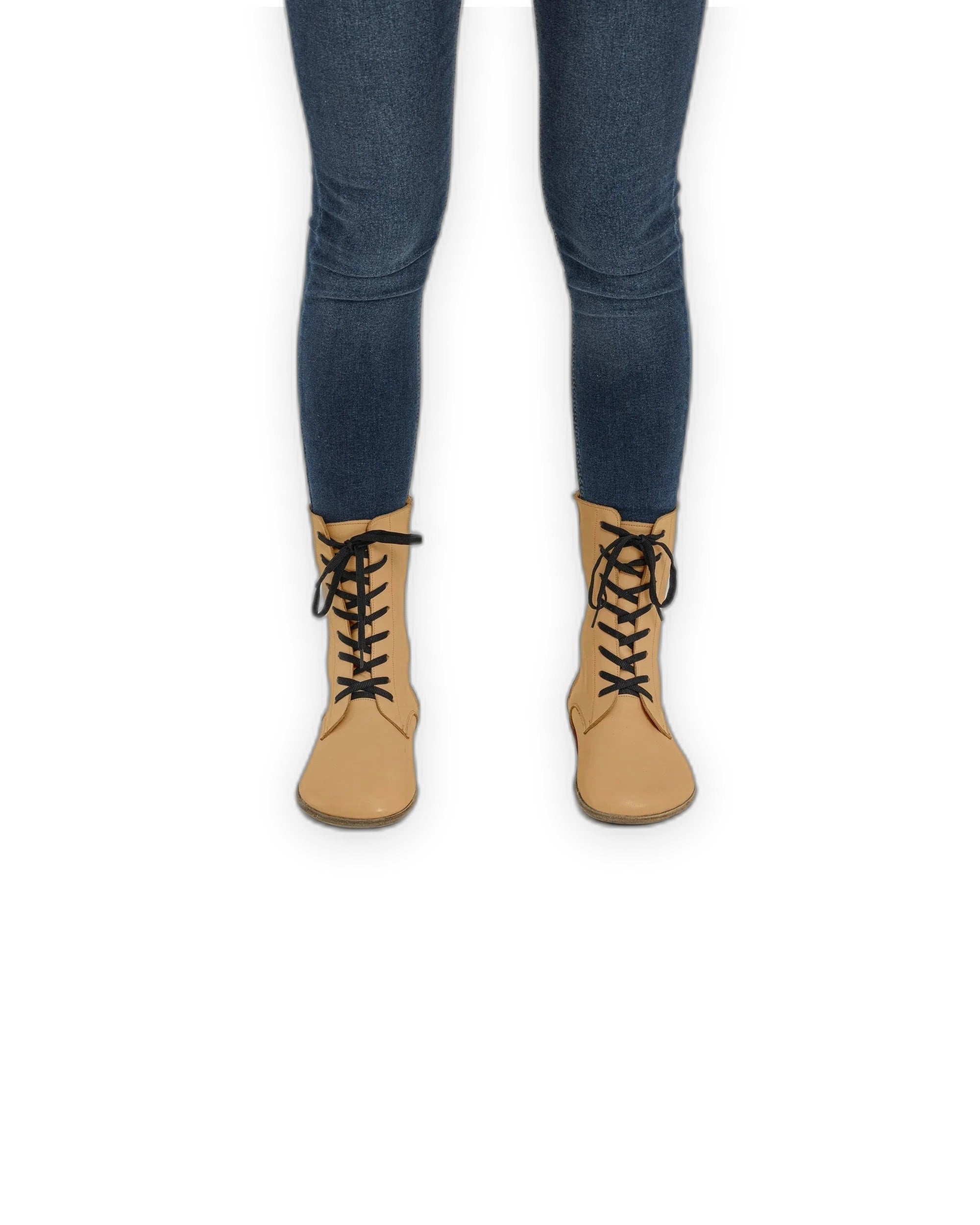 Back view Melon Yellow Barefoot Boot - Calf Leather Handcrafted | Bespoky