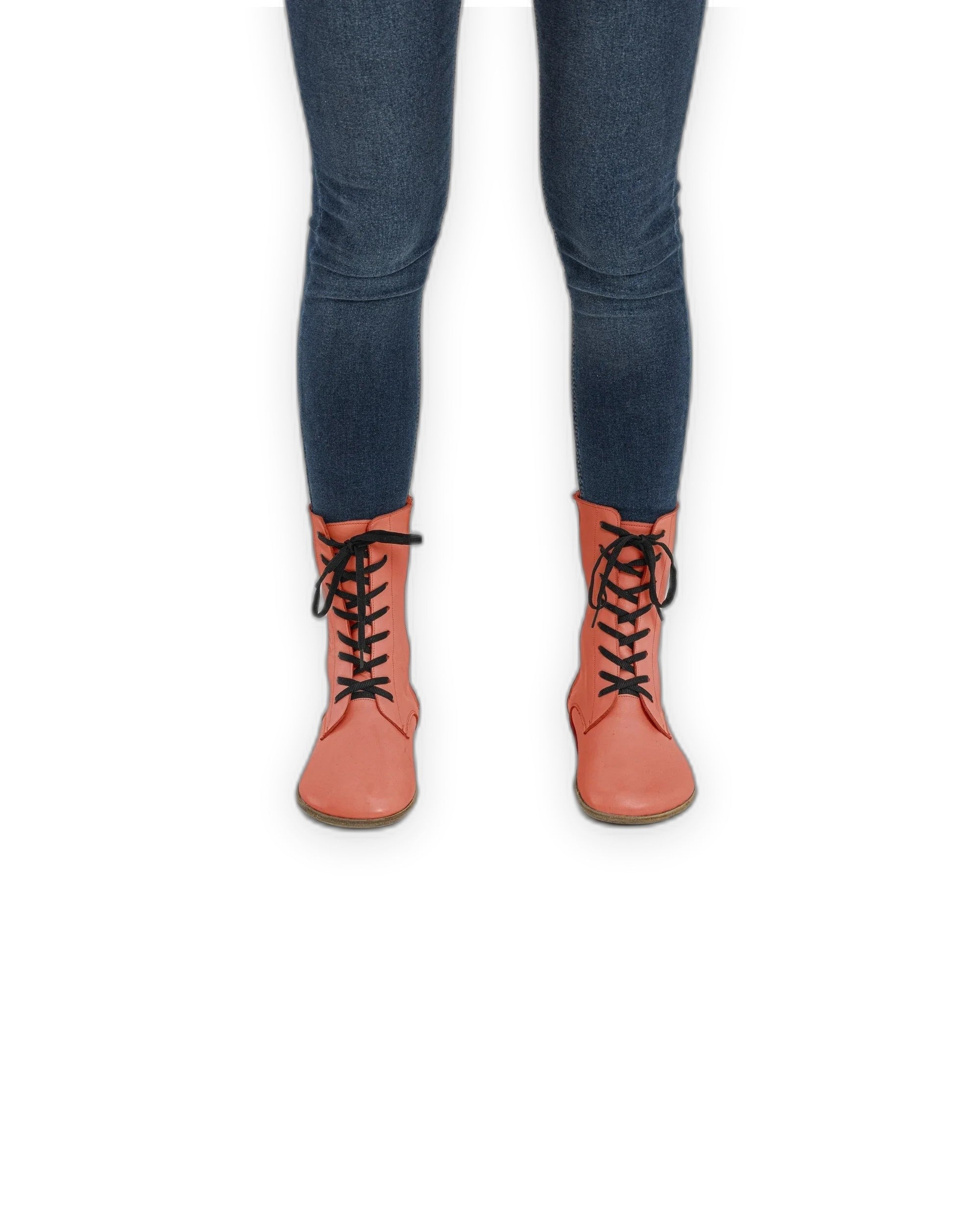 Close-up calf leather - Pomegranate Barefoot Boot Detail | Bespoky