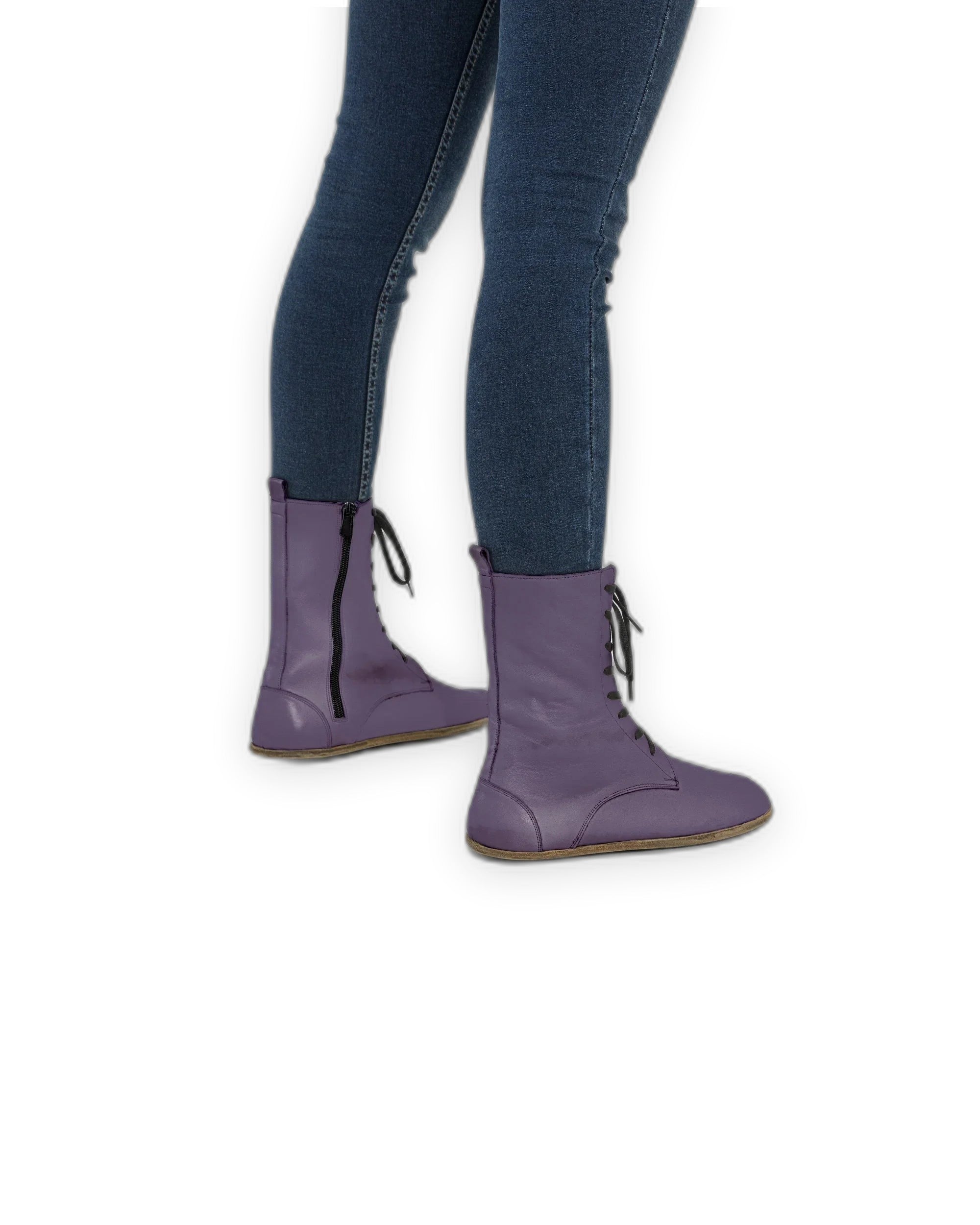 Top view Purple Barefoot Boot - Handcrafted Calf Leather | Bespoky