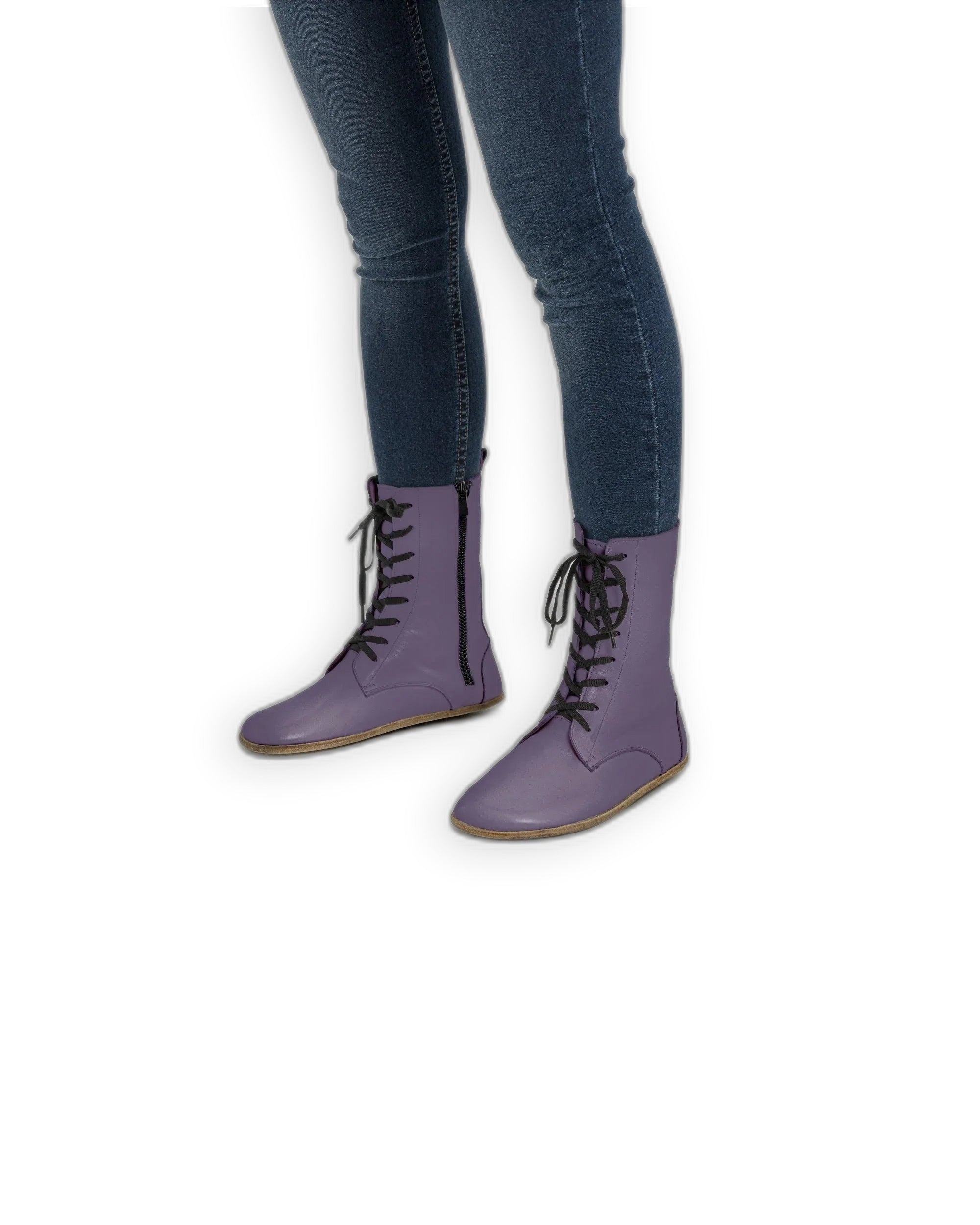 Men's Purple Barefoot Boot - Handcrafted Calf Leather Wide Toe Box | Bespoky