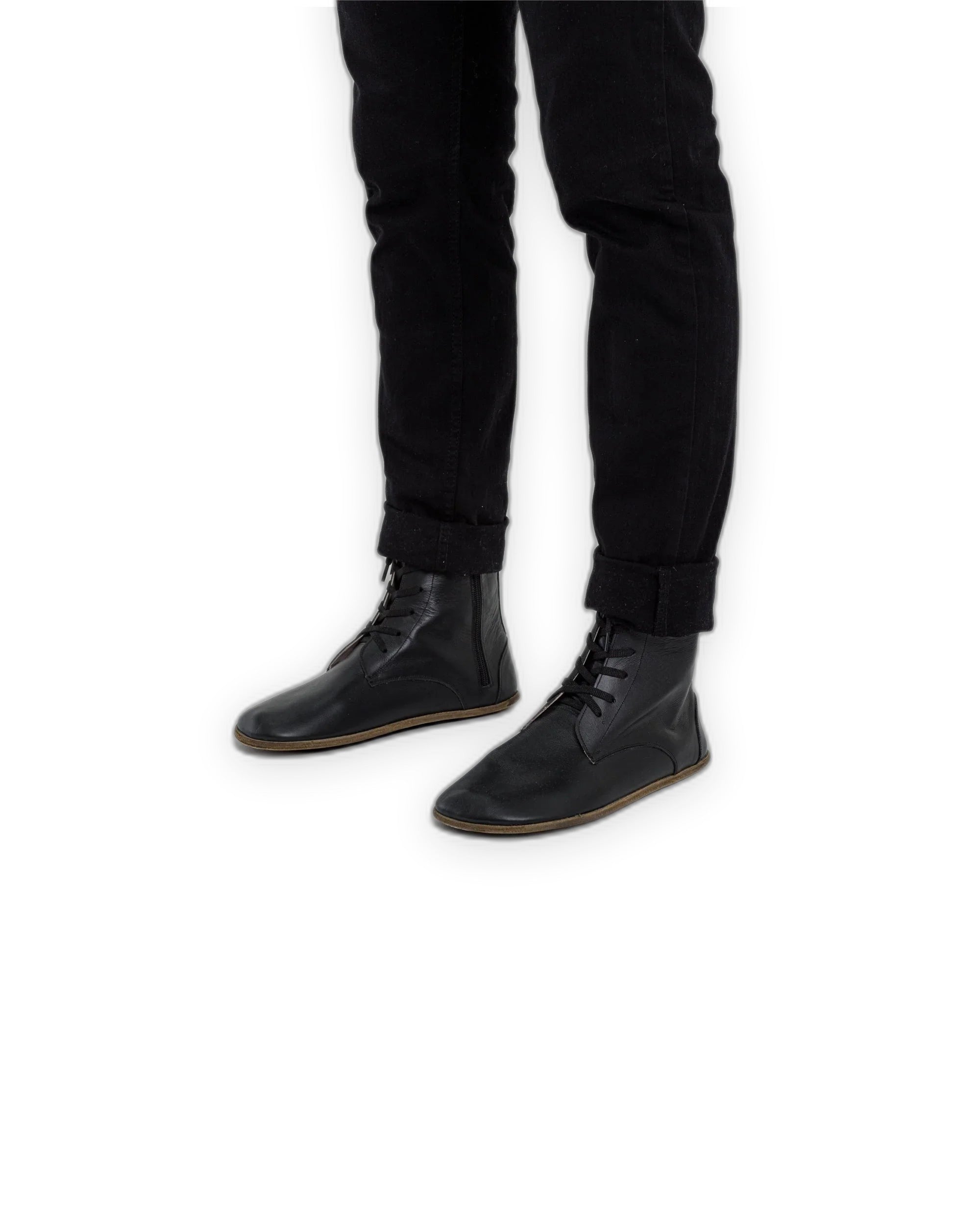 Women's Black Barefoot Boot - Handcrafted Calf Leather Wide Toe Box | Bespoky