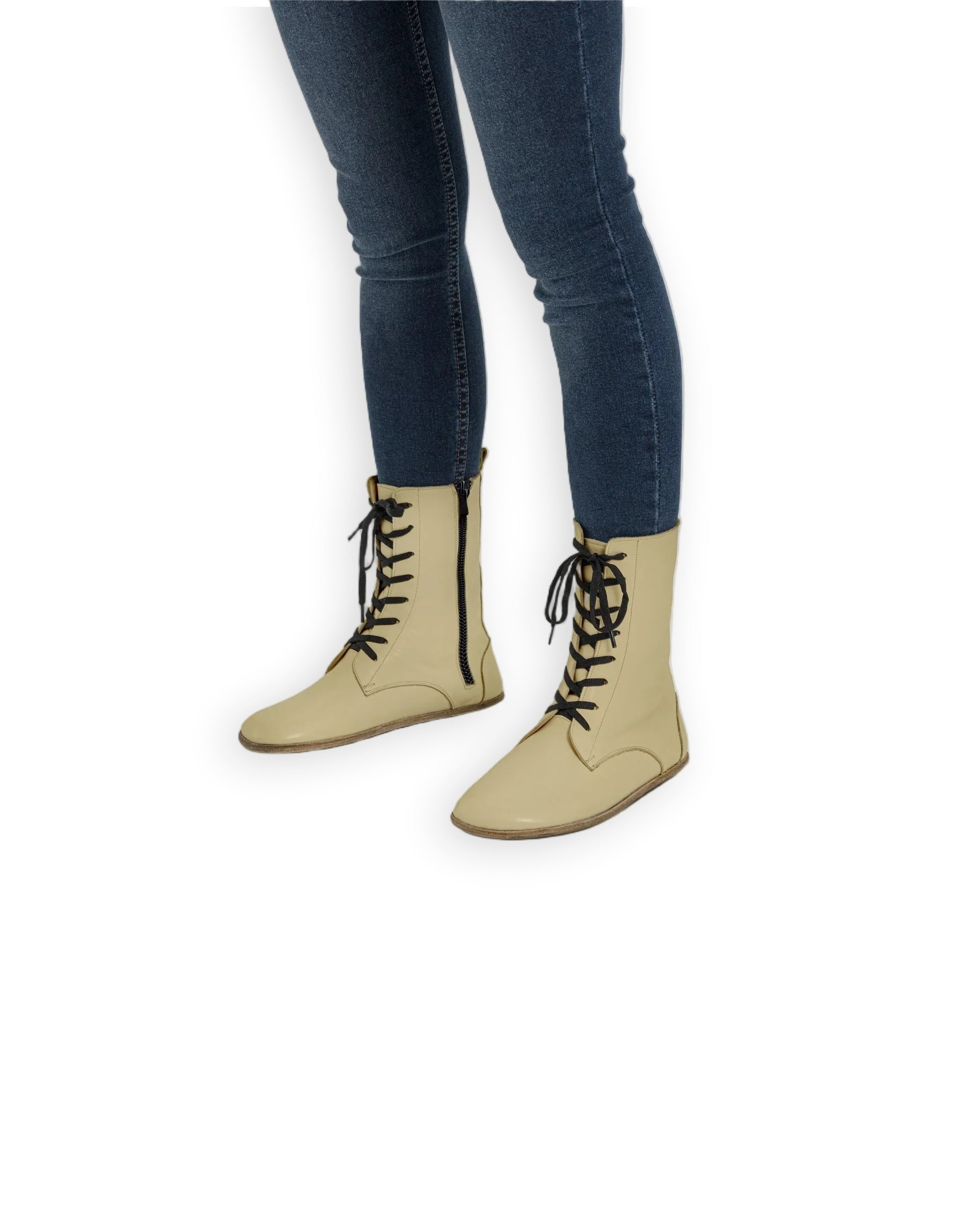 Women's Yellow Barefoot Boot - Handcrafted Calf Leather Wide Toe Box | Bespoky