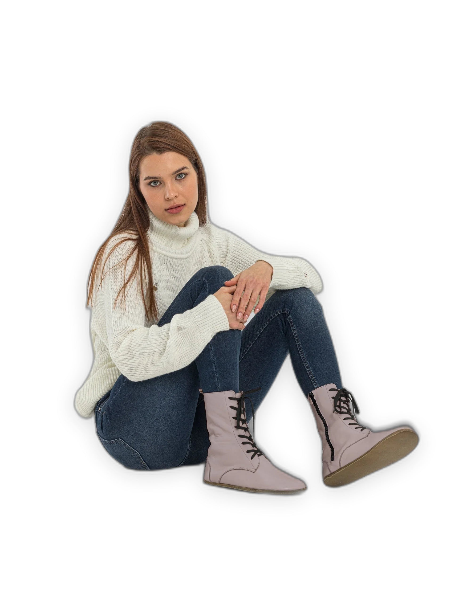 Side view Pink Barefoot Boot - Calf Leather Zero Drop | Bespoky