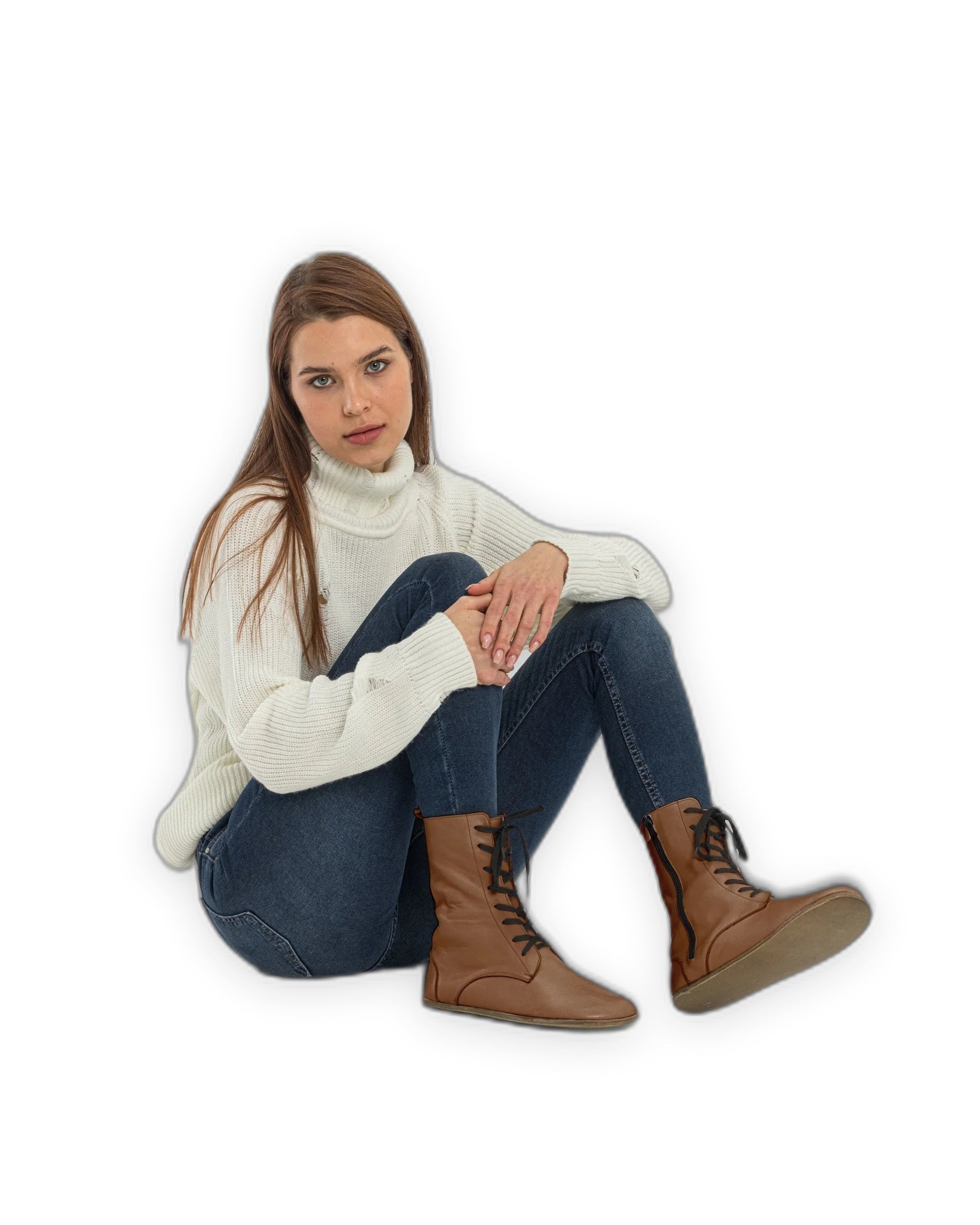 Detail Tan Barefoot Boot - Handcrafted Calf Leather Turkey | Bespoky