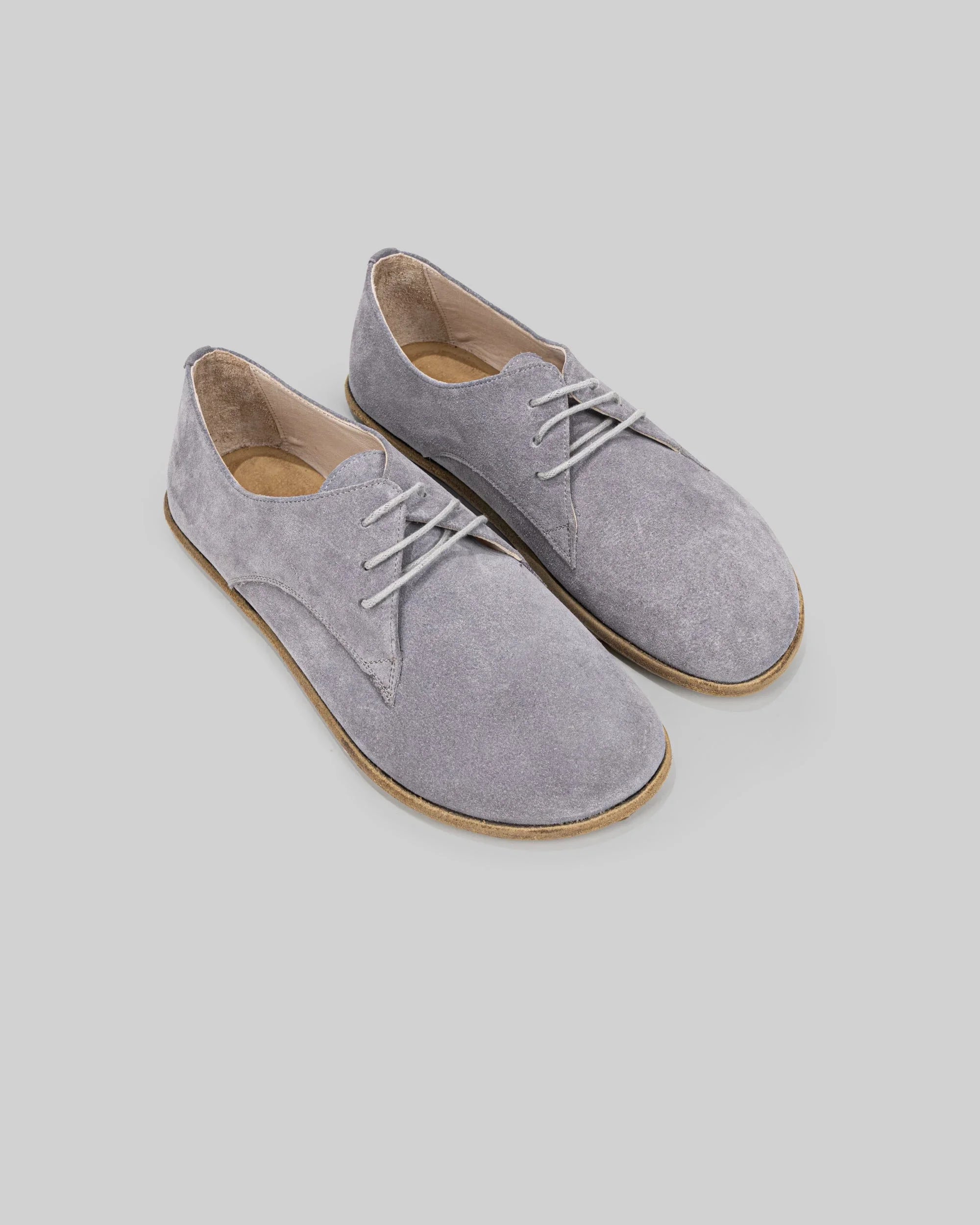 Women's Grey Oxford Shoes - Handcrafted Calf Leather Wide Toe Box | Bespoky