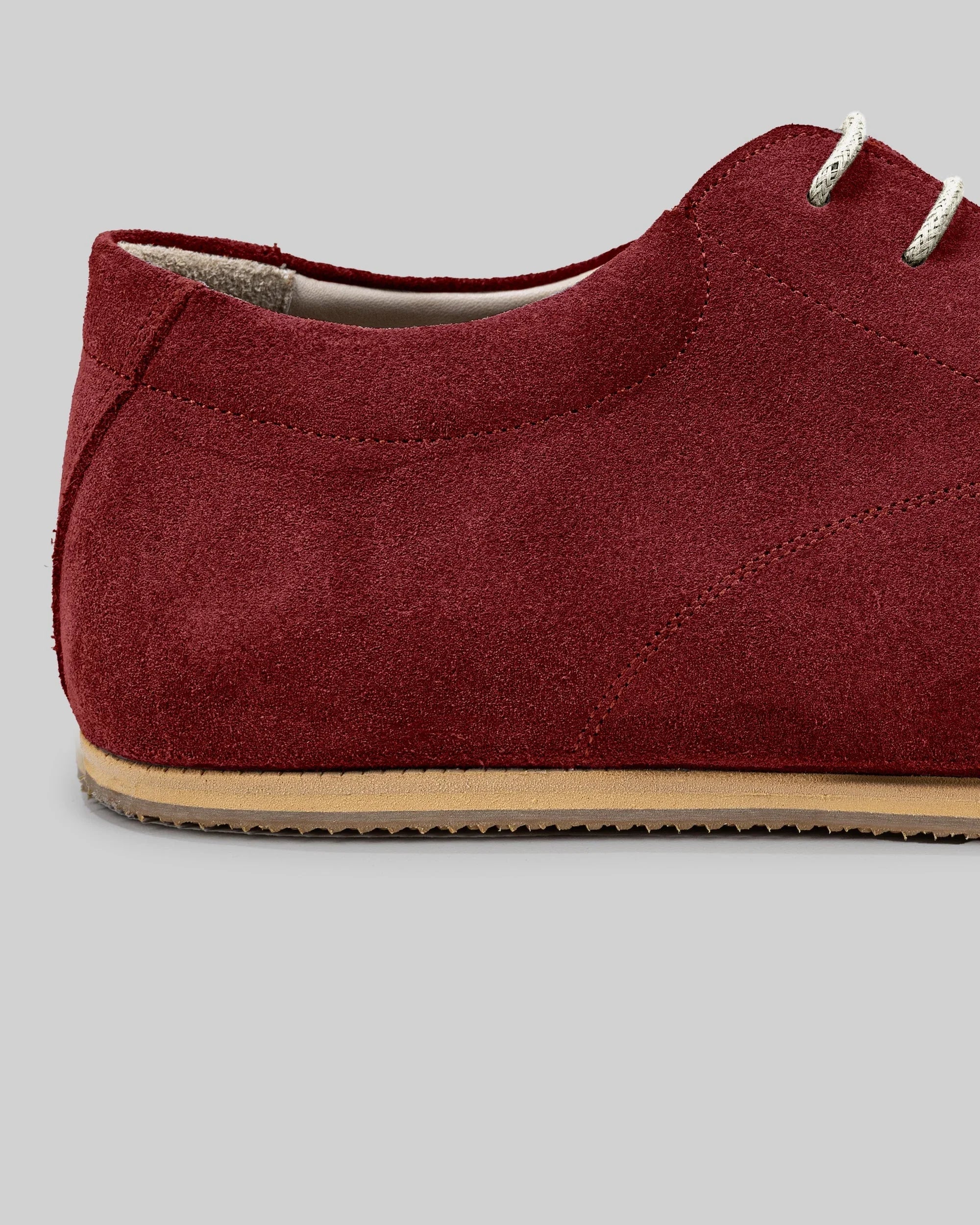 Side view Burgundy Barefoot Sneaker - Calf Leather Zero Drop | Bespoky