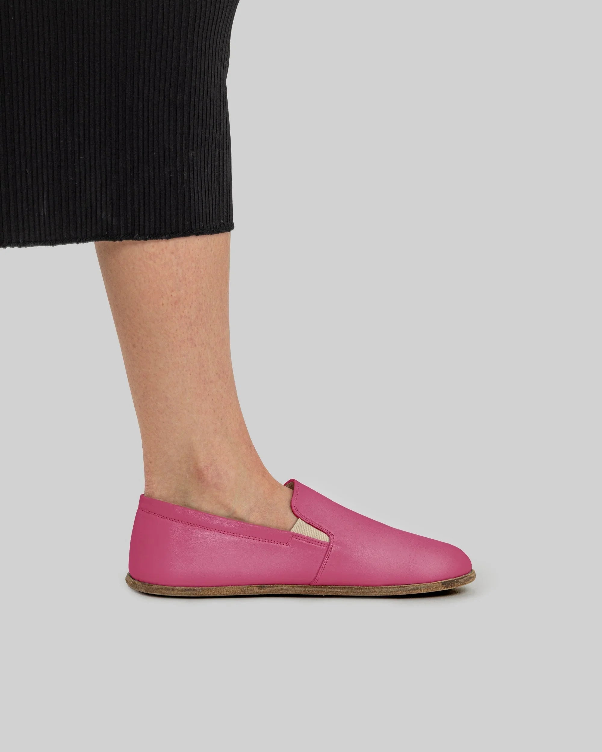 Pair Fuchsia Barefoot Shoes - Barefoot Wide Toe Calf Leather | Bespoky
