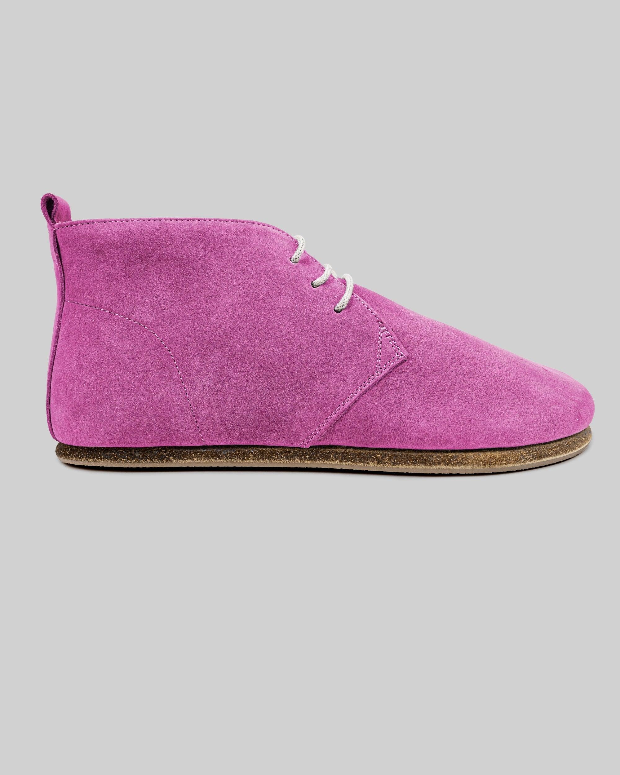 Top view Pink Nubuck Ankle Boots - Handcrafted Calf Leather | Bespoky