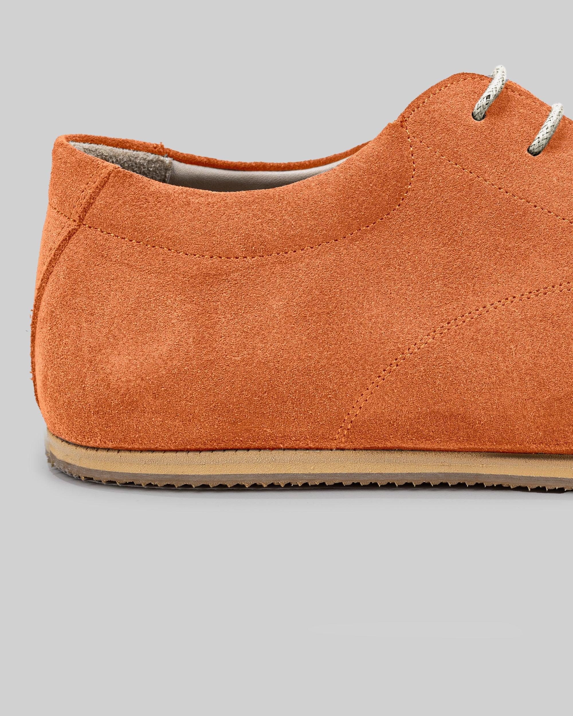 Side view Orange Barefoot Sneaker - Calf Leather Zero Drop | Bespoky