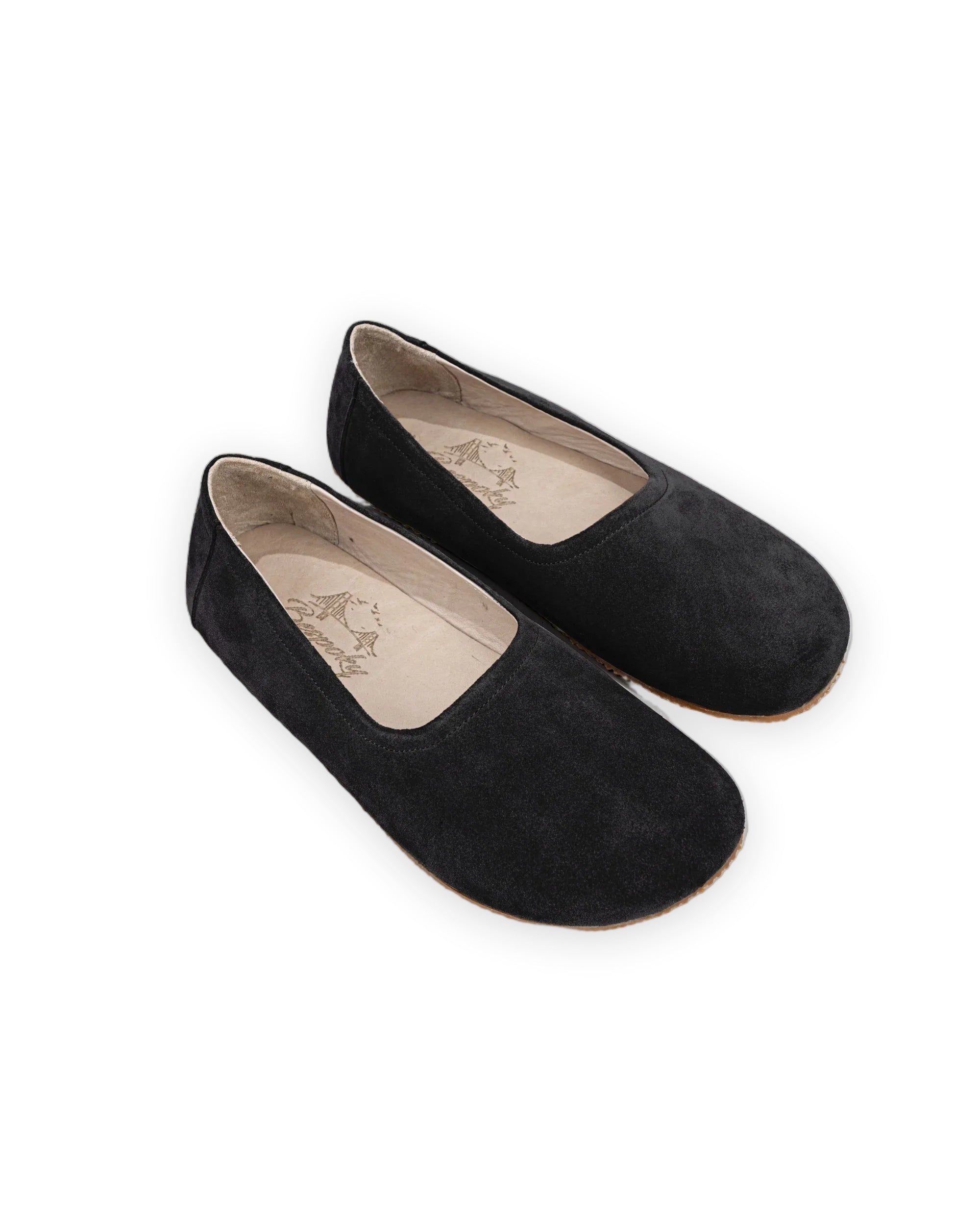 Women's Black Ballet Flats - Handcrafted Calf Leather Wide Toe Box | Bespoky