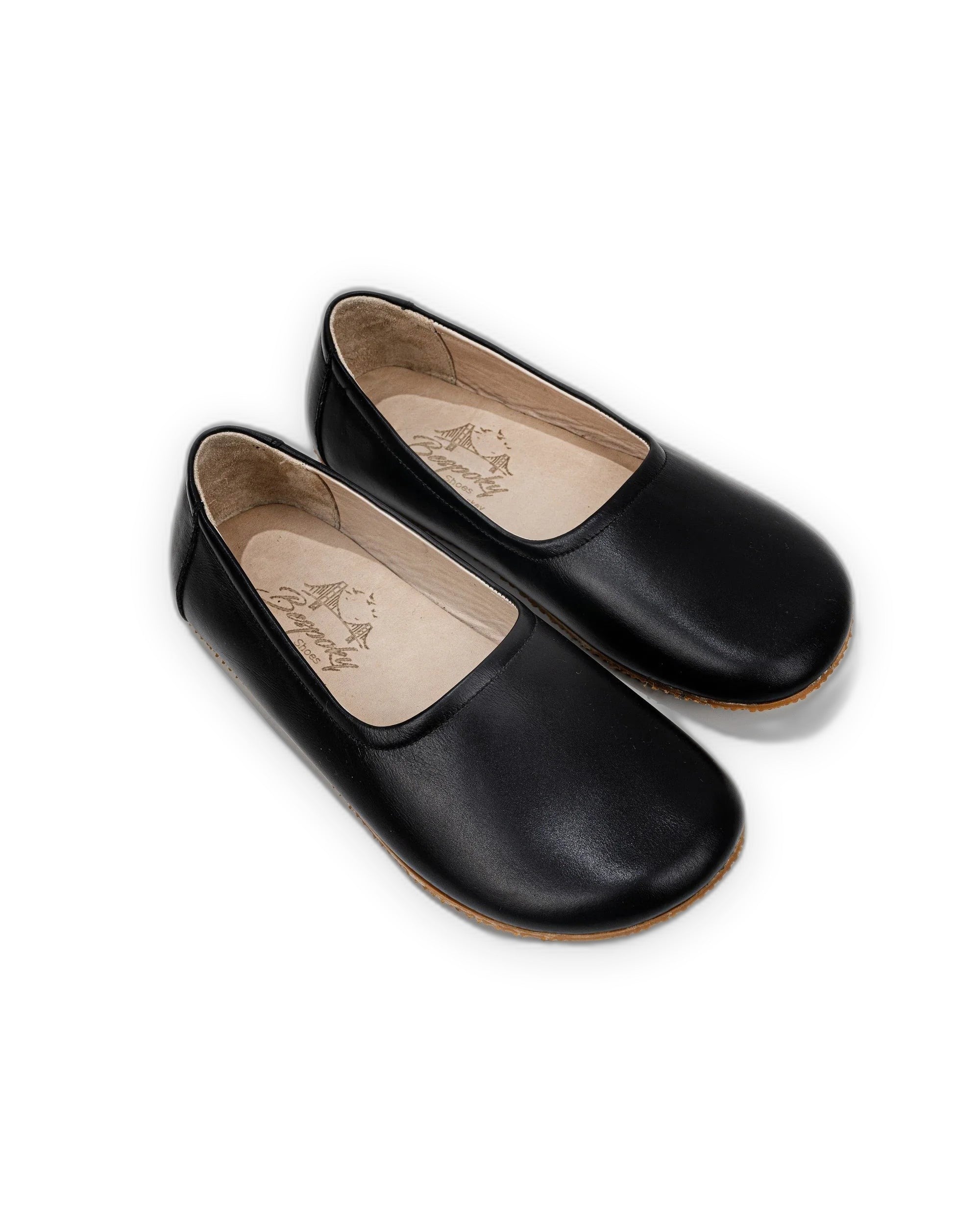 Women's Black Ballet Flats - Handcrafted Calf Leather Wide Toe Box | Bespoky