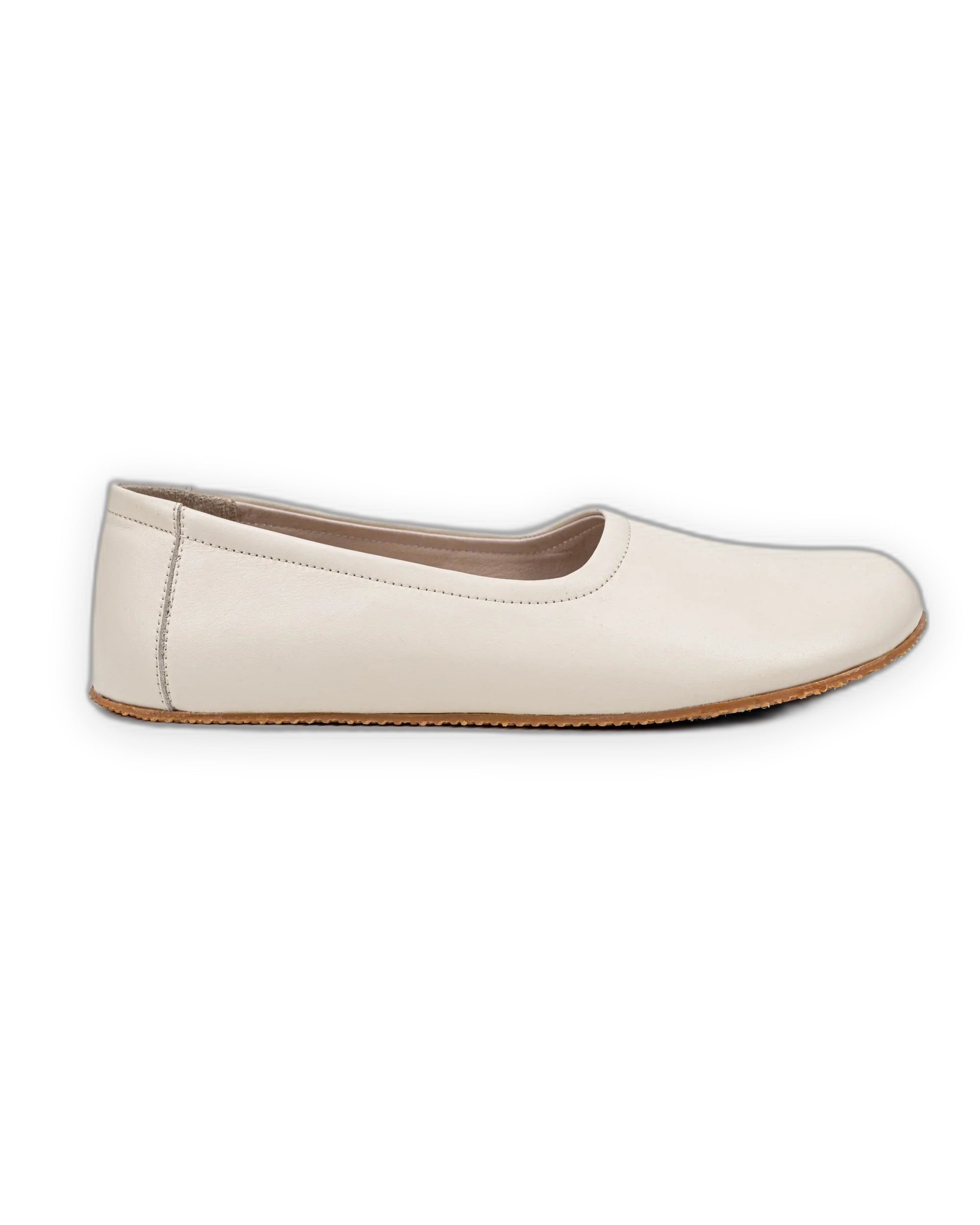 Back view Cream Ballet Flats - Calf Leather Handcrafted | Bespoky