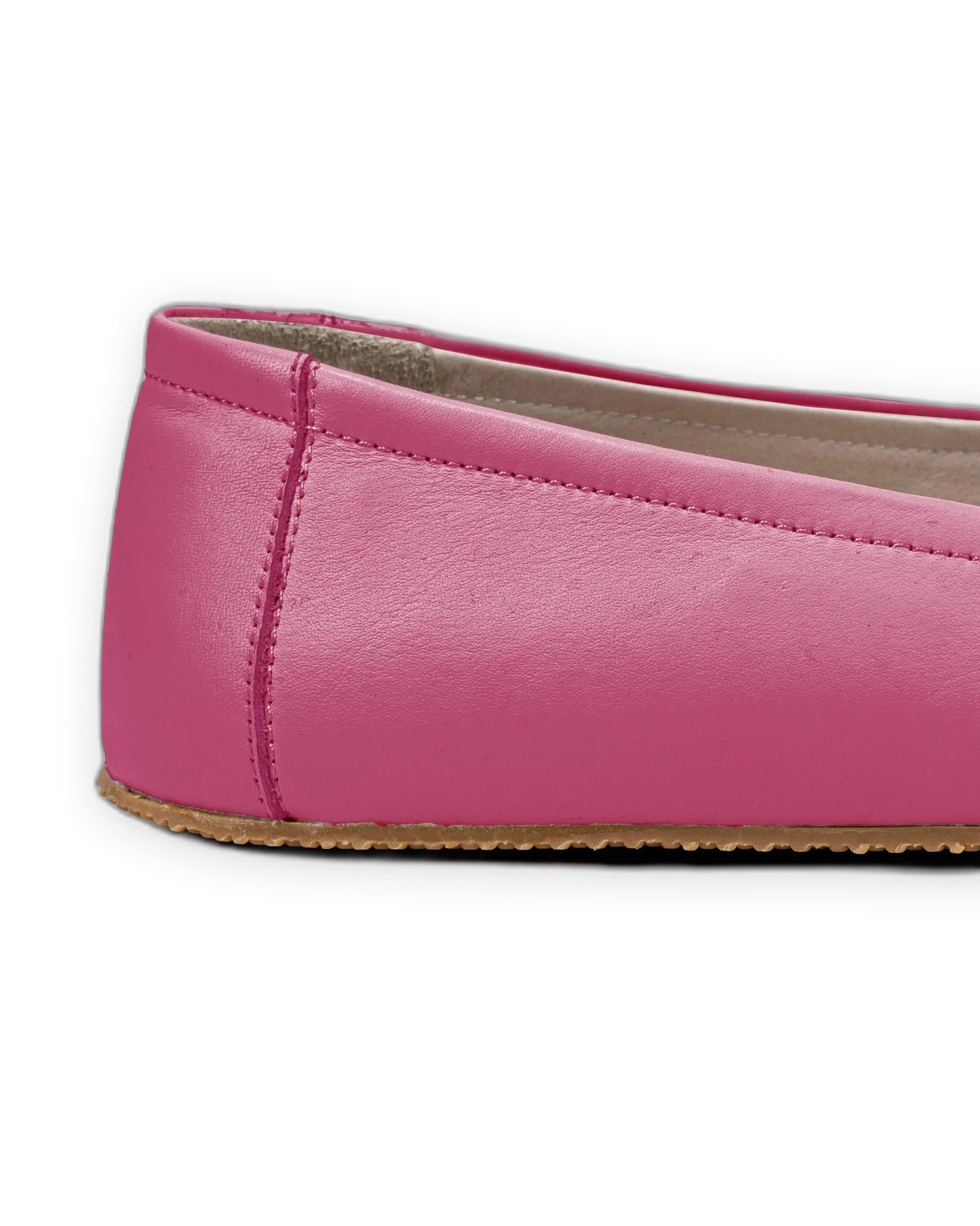 Side view Fuchsia Ballet Flats - Calf Leather Zero Drop | Bespoky