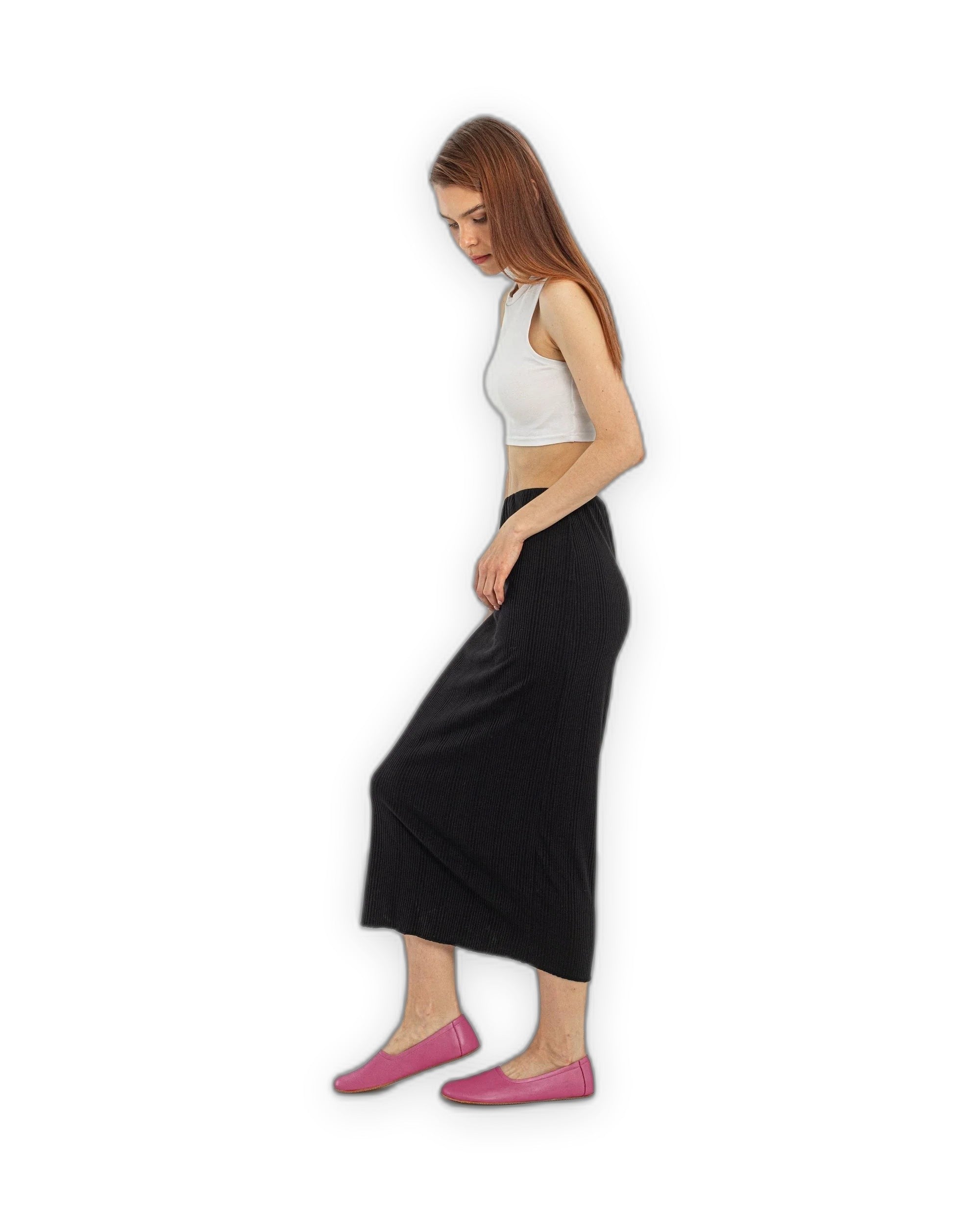 Detail Fuchsia Ballet Flats - Handcrafted Calf Leather Turkey | Bespoky