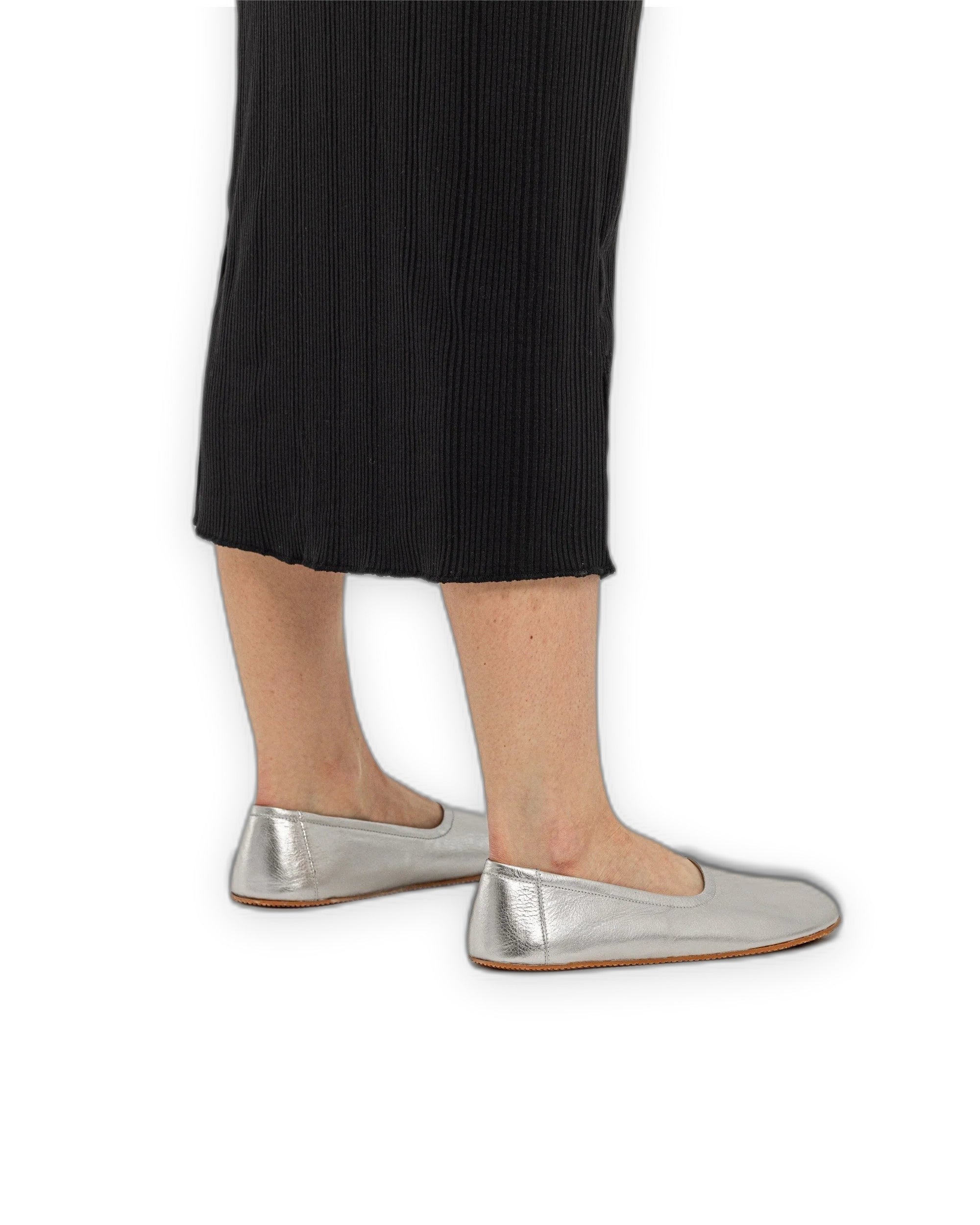 Top view Silver Ballet Flats - Handcrafted Calf Leather | Bespoky