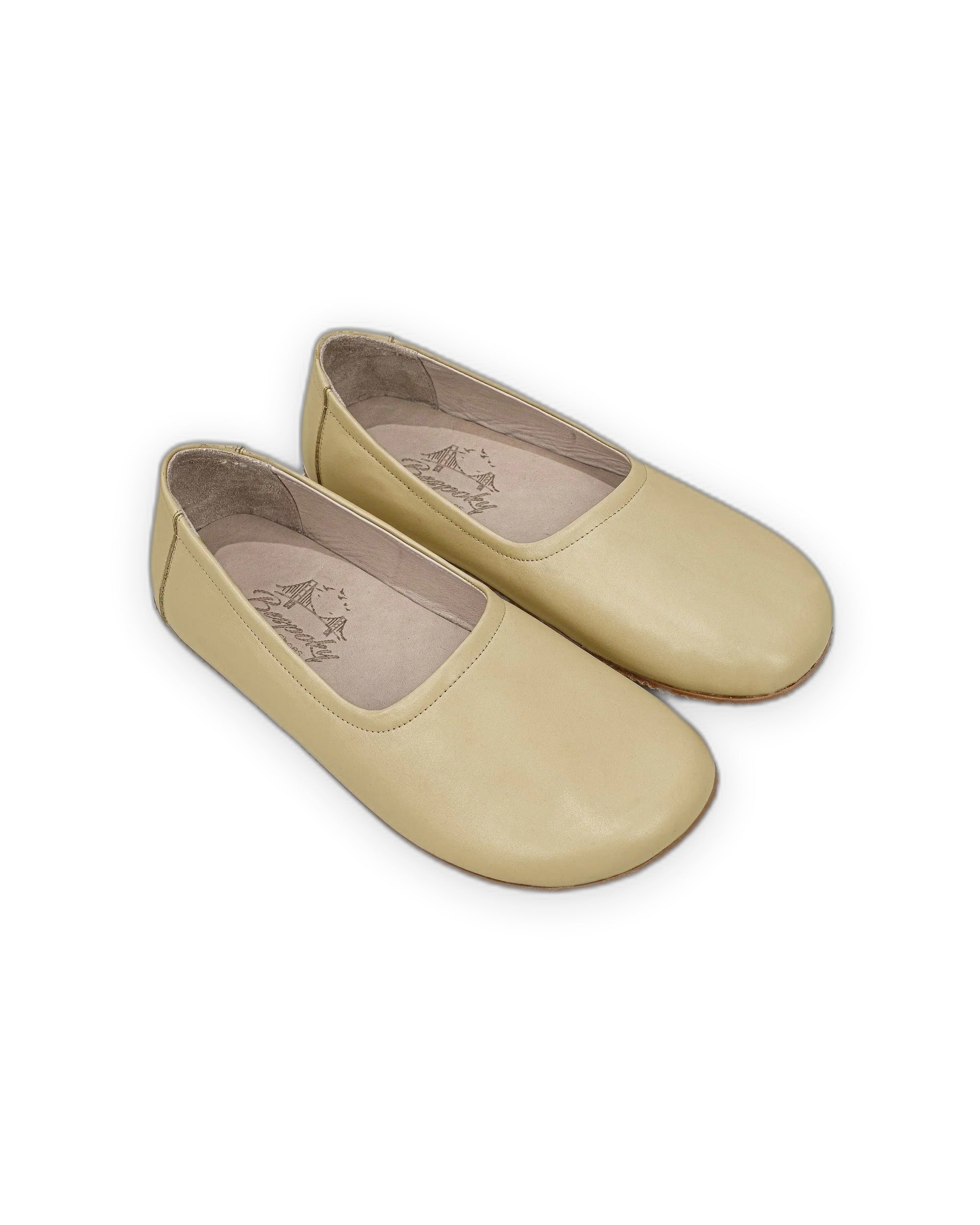 Women's Yellow Ballet Flats - Handcrafted Calf Leather Wide Toe Box | Bespoky