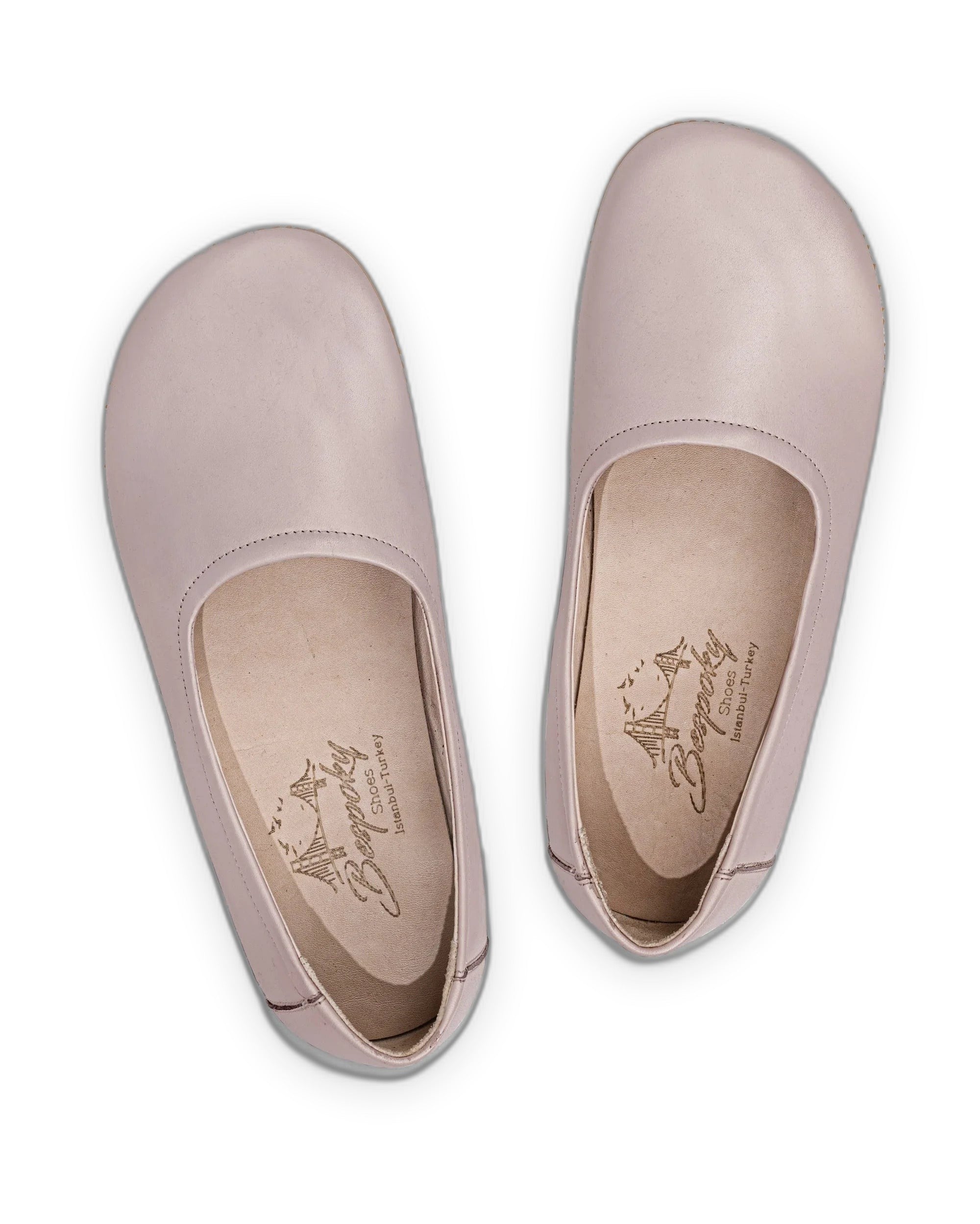 Detail Pink Ballet Flats - Handcrafted Calf Leather Turkey | Bespoky
