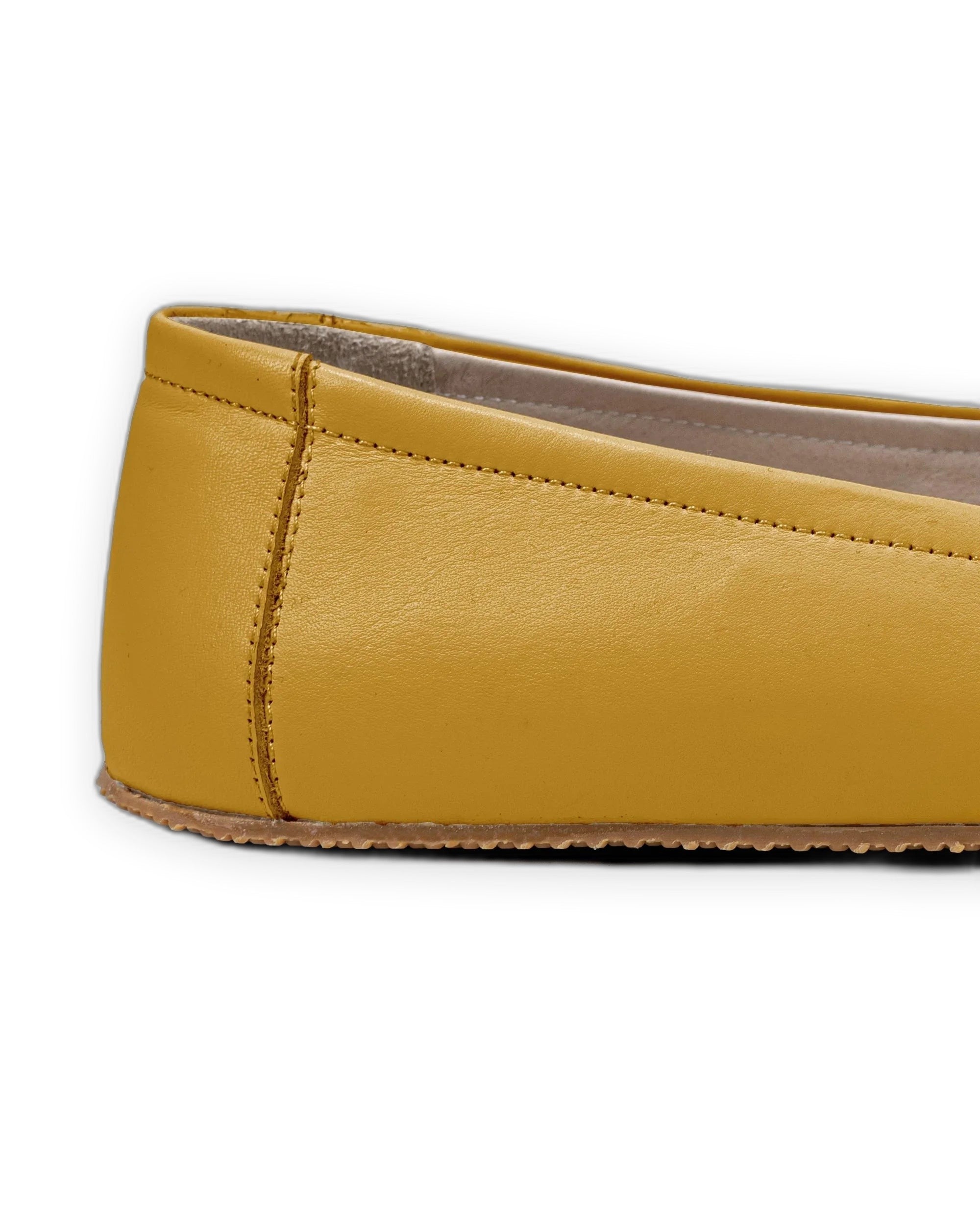 Top view Mustard Ballet Flats - Handcrafted Calf Leather | Bespoky