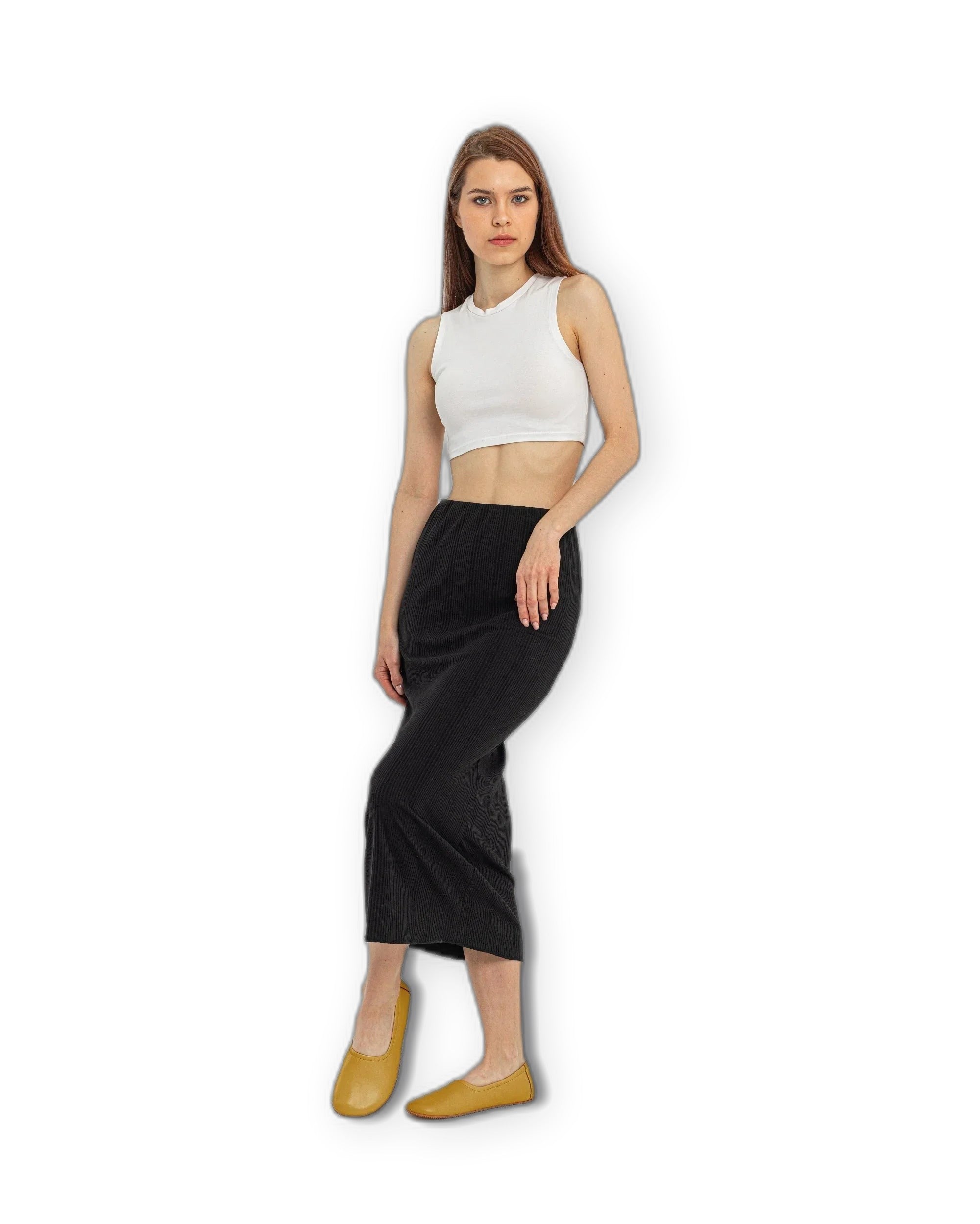 Pair Mustard Ballet Flats - Barefoot Wide Toe Calf Leather | Bespoky