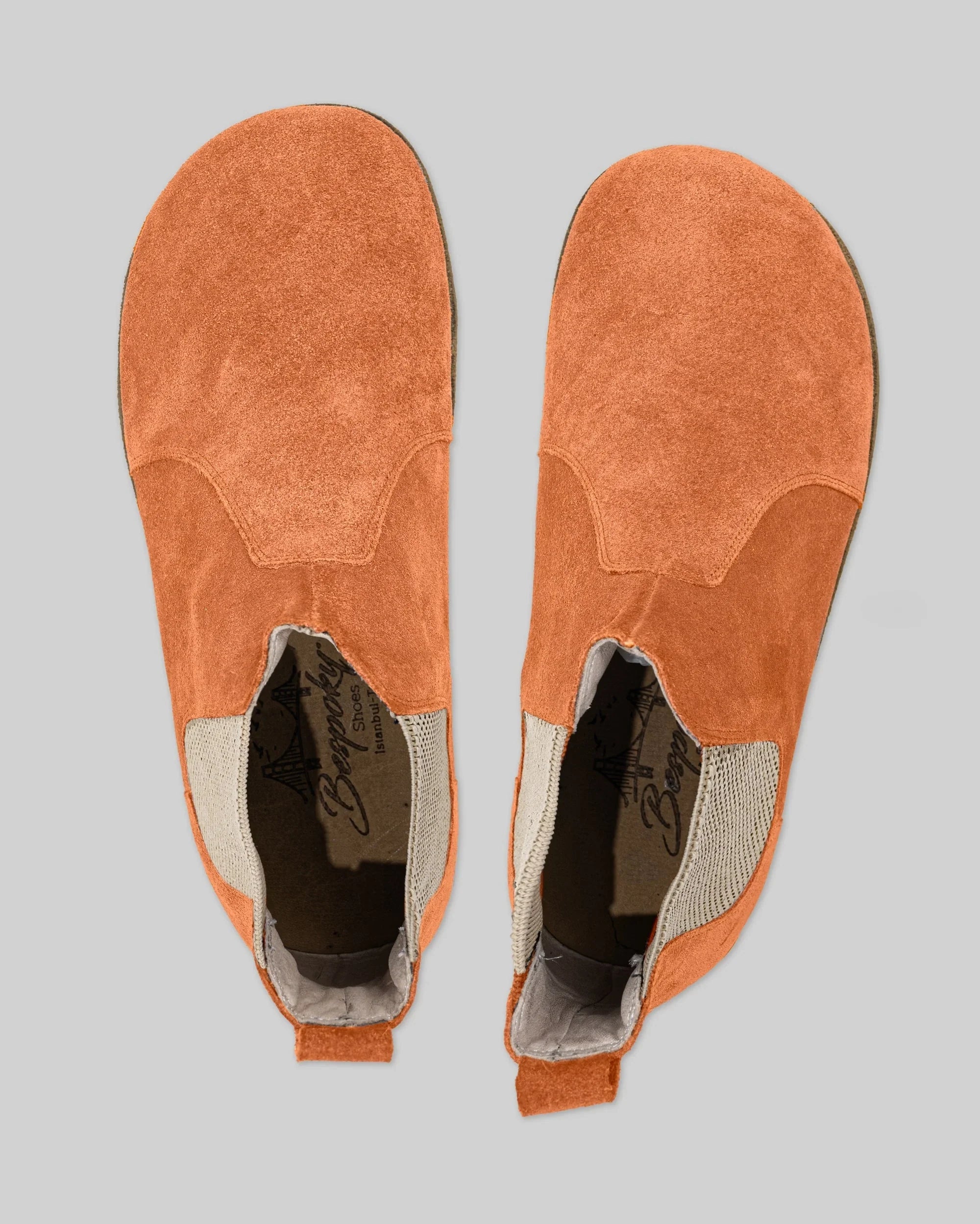 Side view Orange Chelsea Boots - Calf Leather Zero Drop | Bespoky