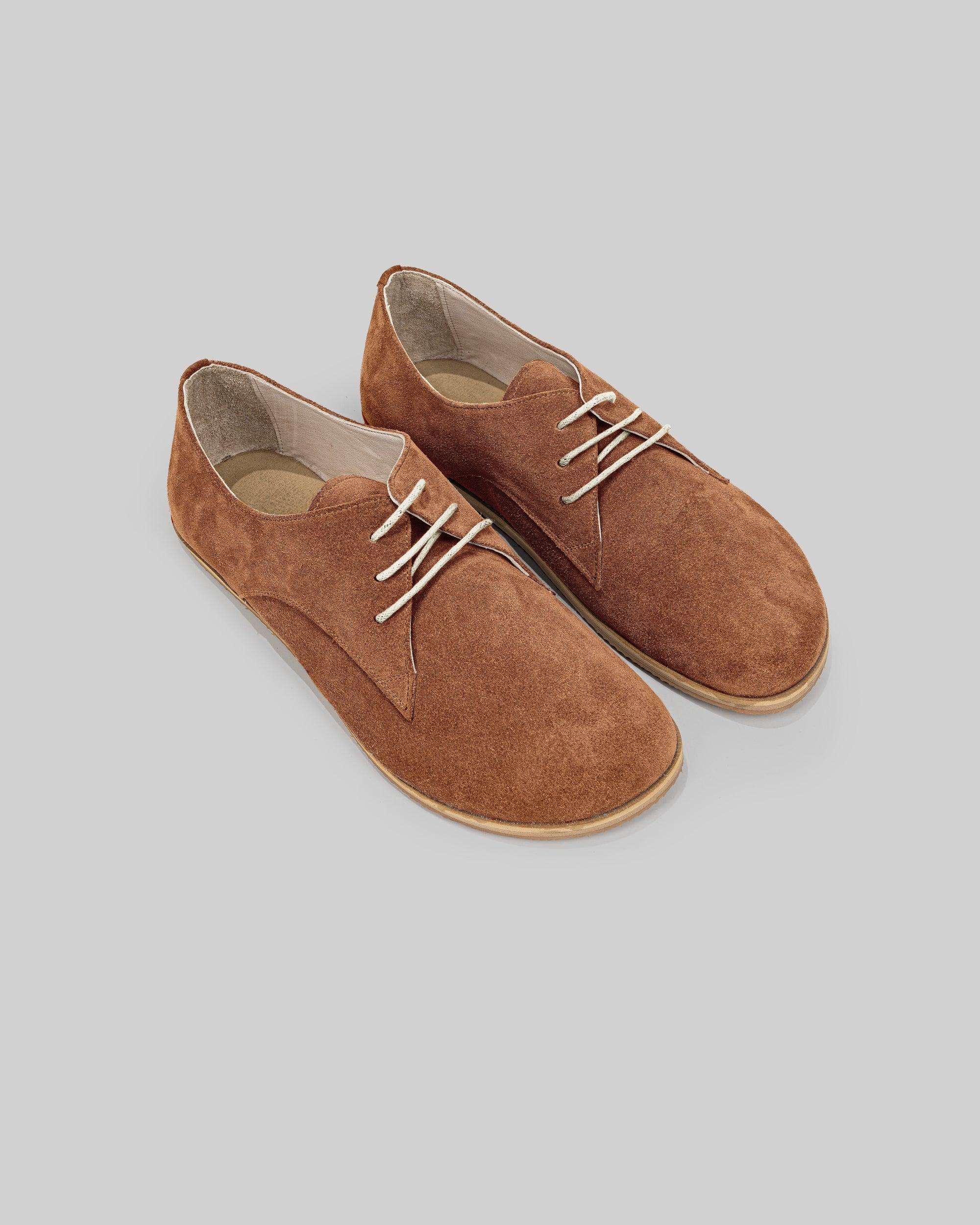 Men's Suede Oxford Shoes - Handcrafted Calf Leather Wide Toe Box | Bespoky