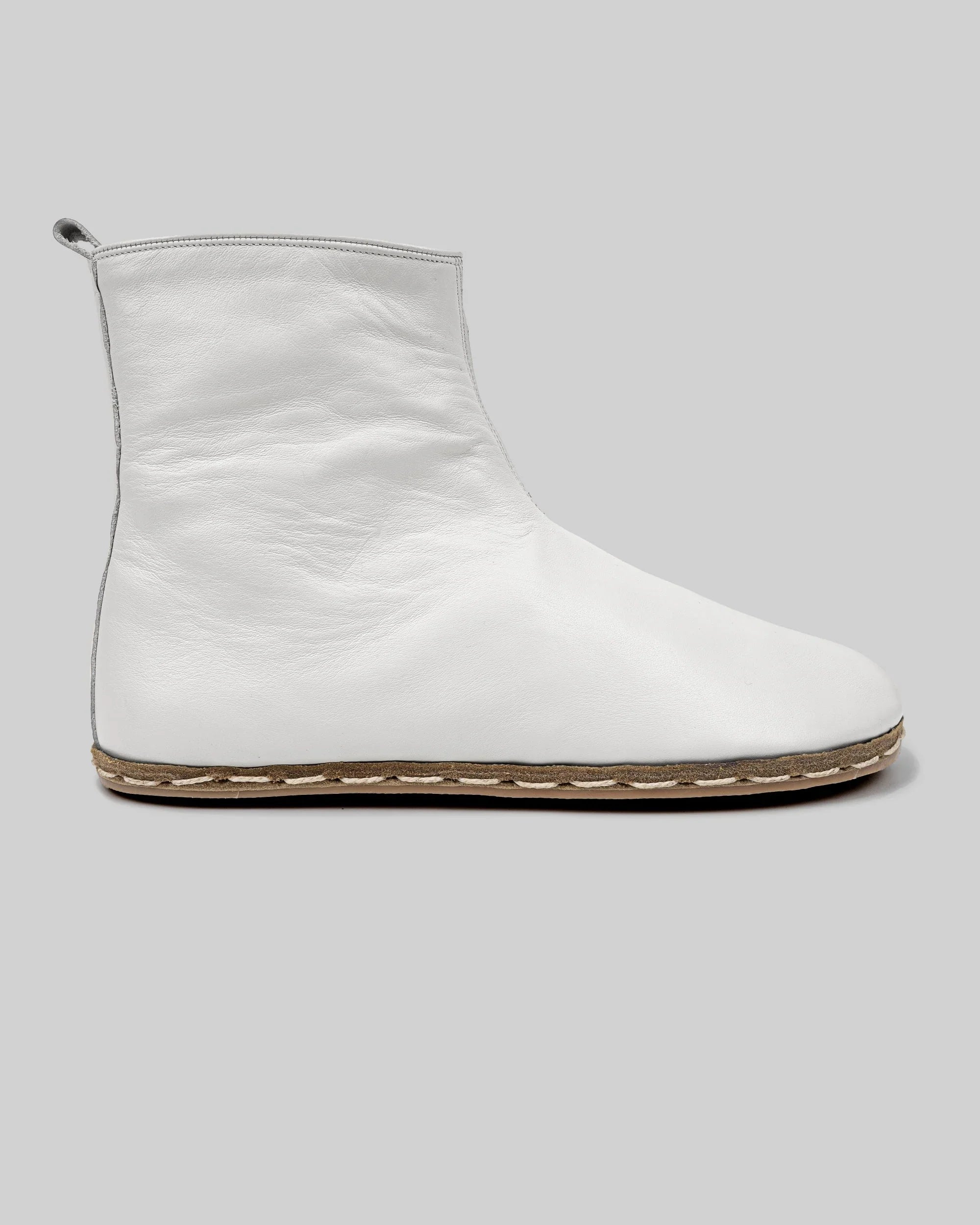 Detail White Chelsea Boots - Handcrafted Calf Leather Turkey | Bespoky