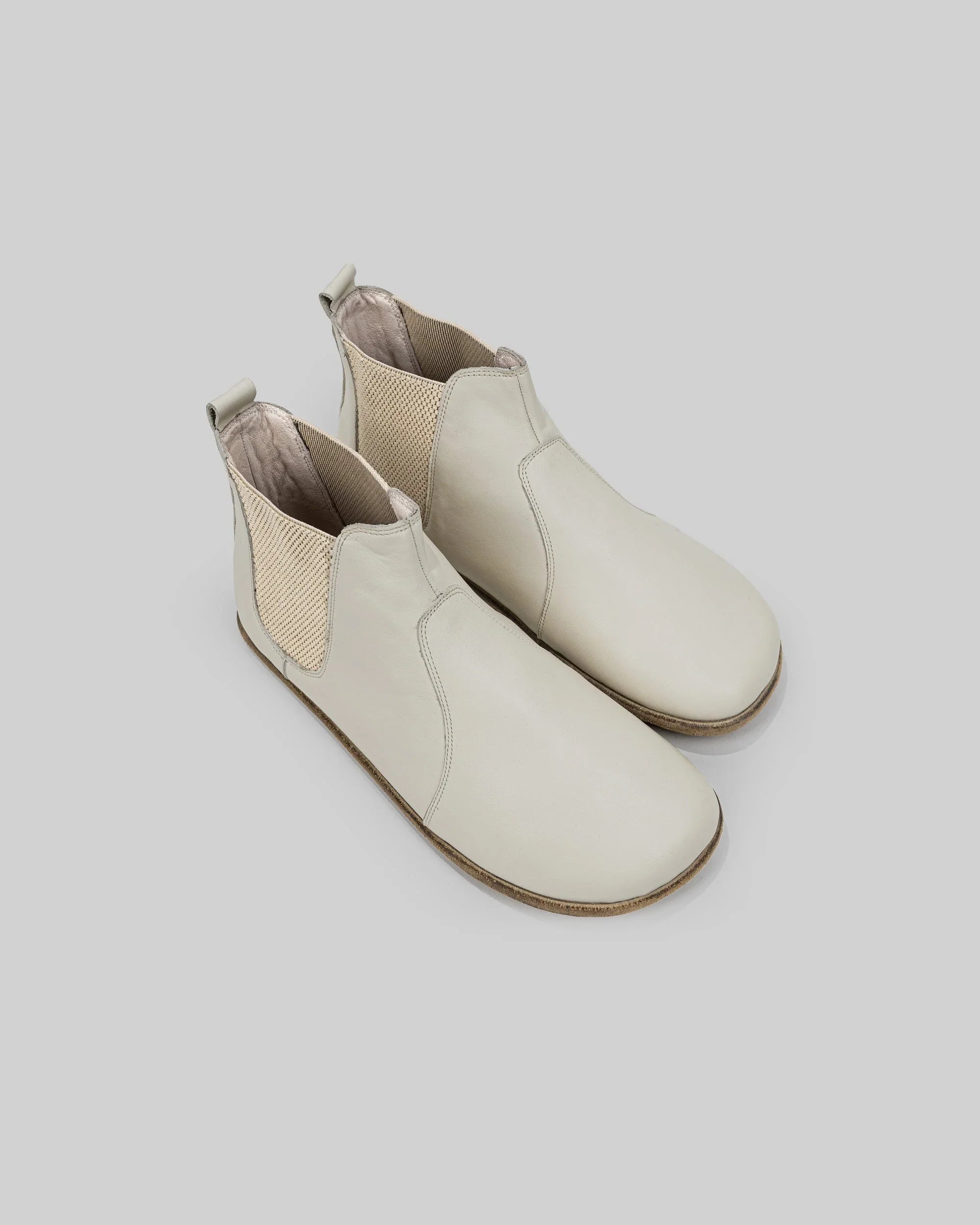 Men's Lucas Beige Chelsea Boots - Handcrafted Calf Leather Wide Toe Box | Bespoky