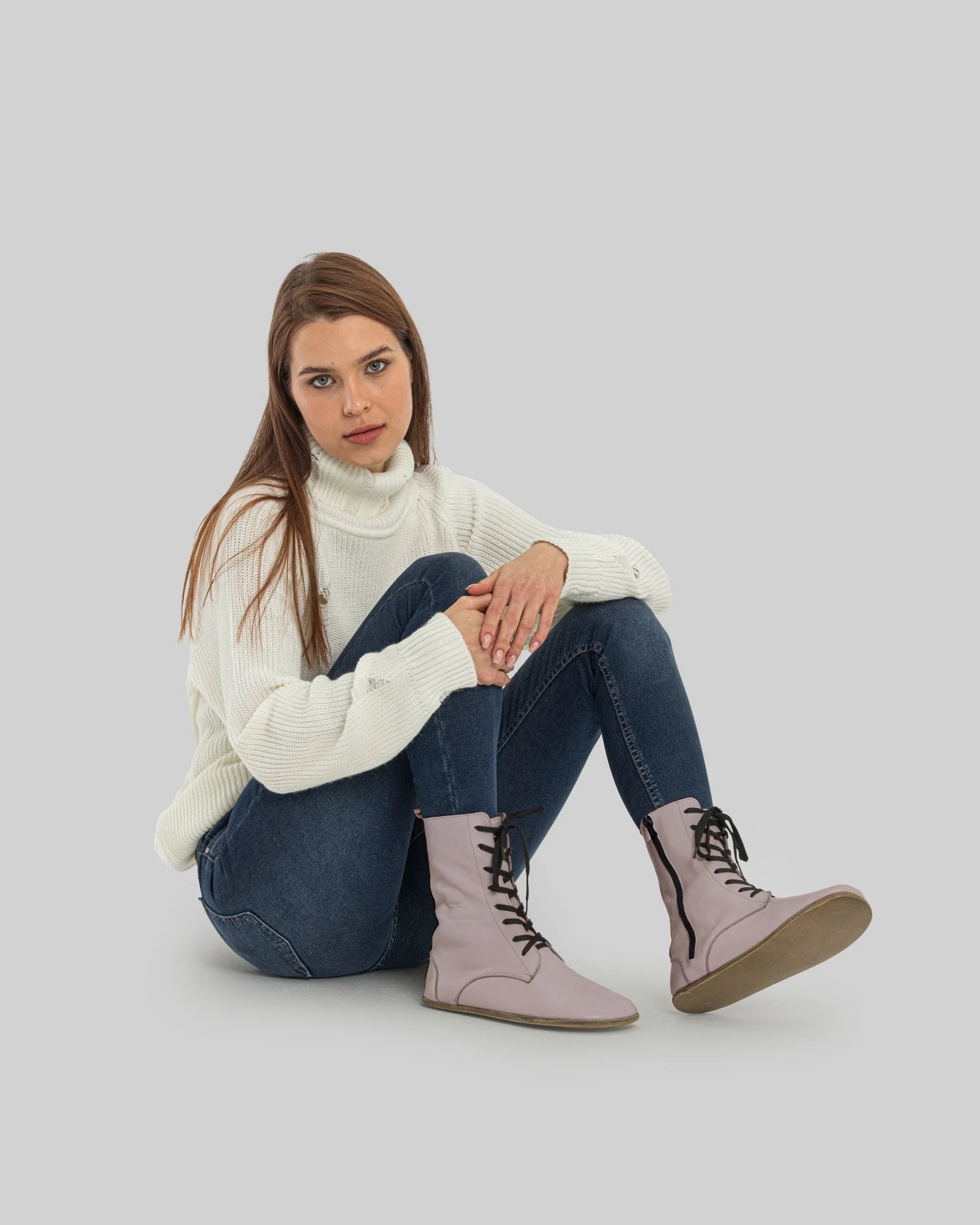 Side view Pink Barefoot Boot - Calf Leather Zero Drop | Bespoky