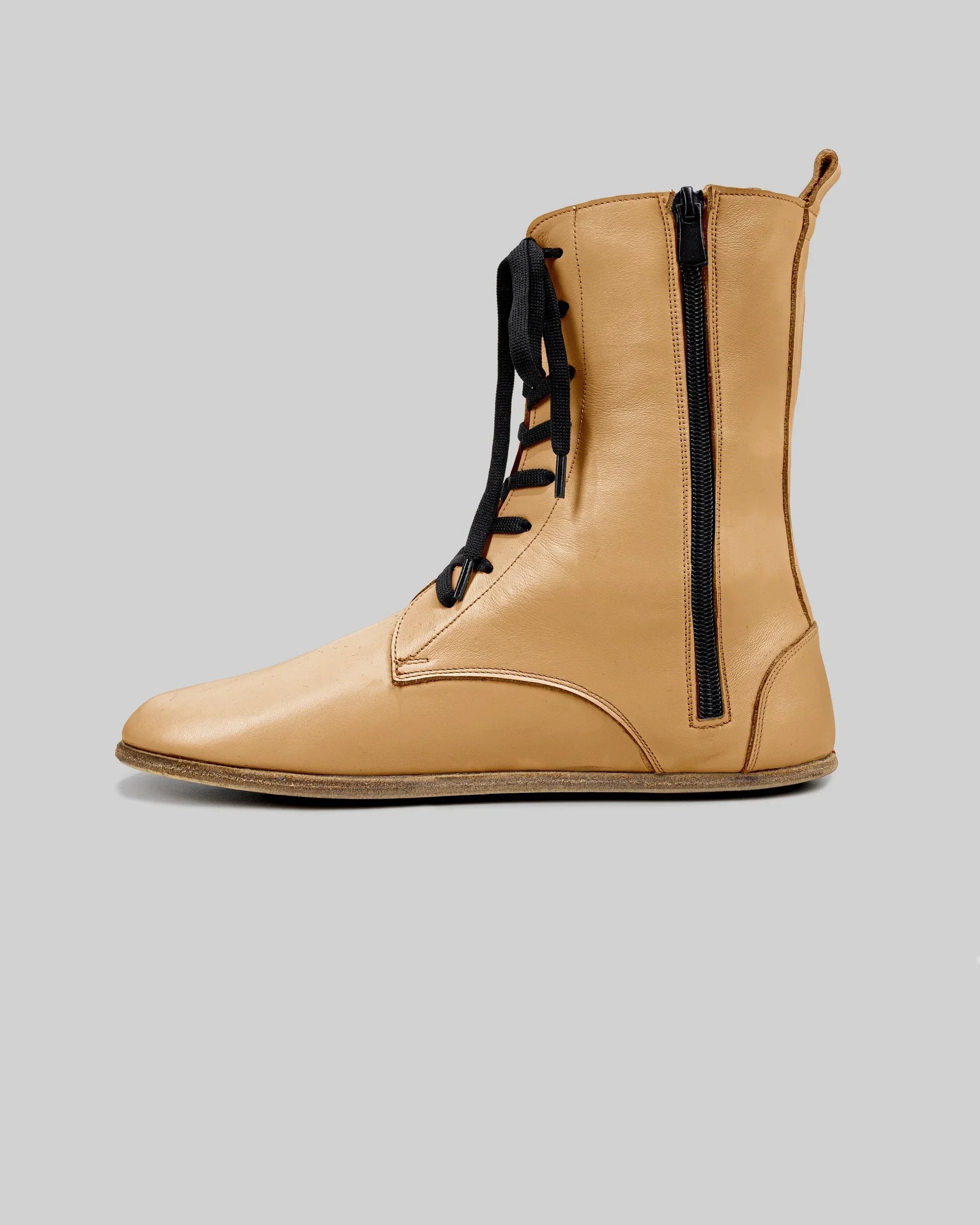 Pair Melon Yellow Barefoot Boot - Barefoot Wide Toe Calf Leather | Bespoky
