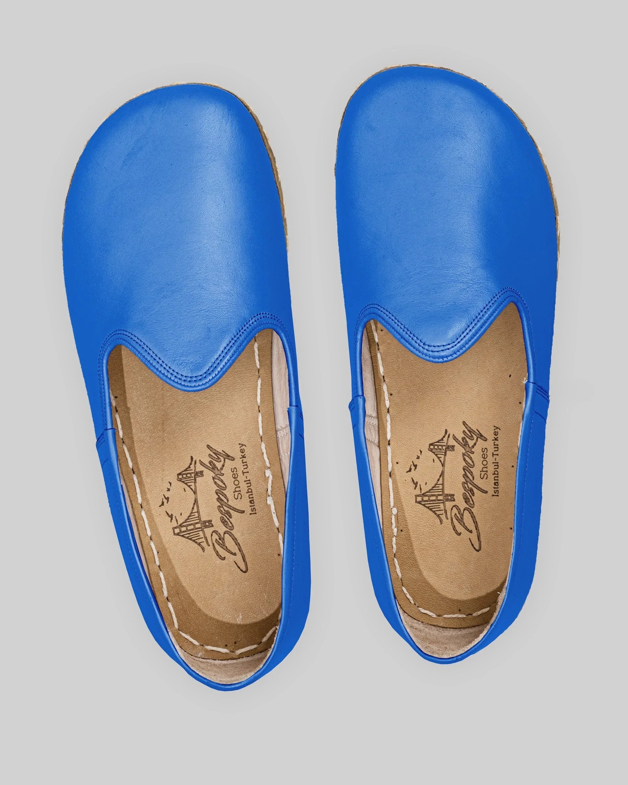 Side view Blue Barefoot Yemeni - Calf Leather Zero Drop | Bespoky