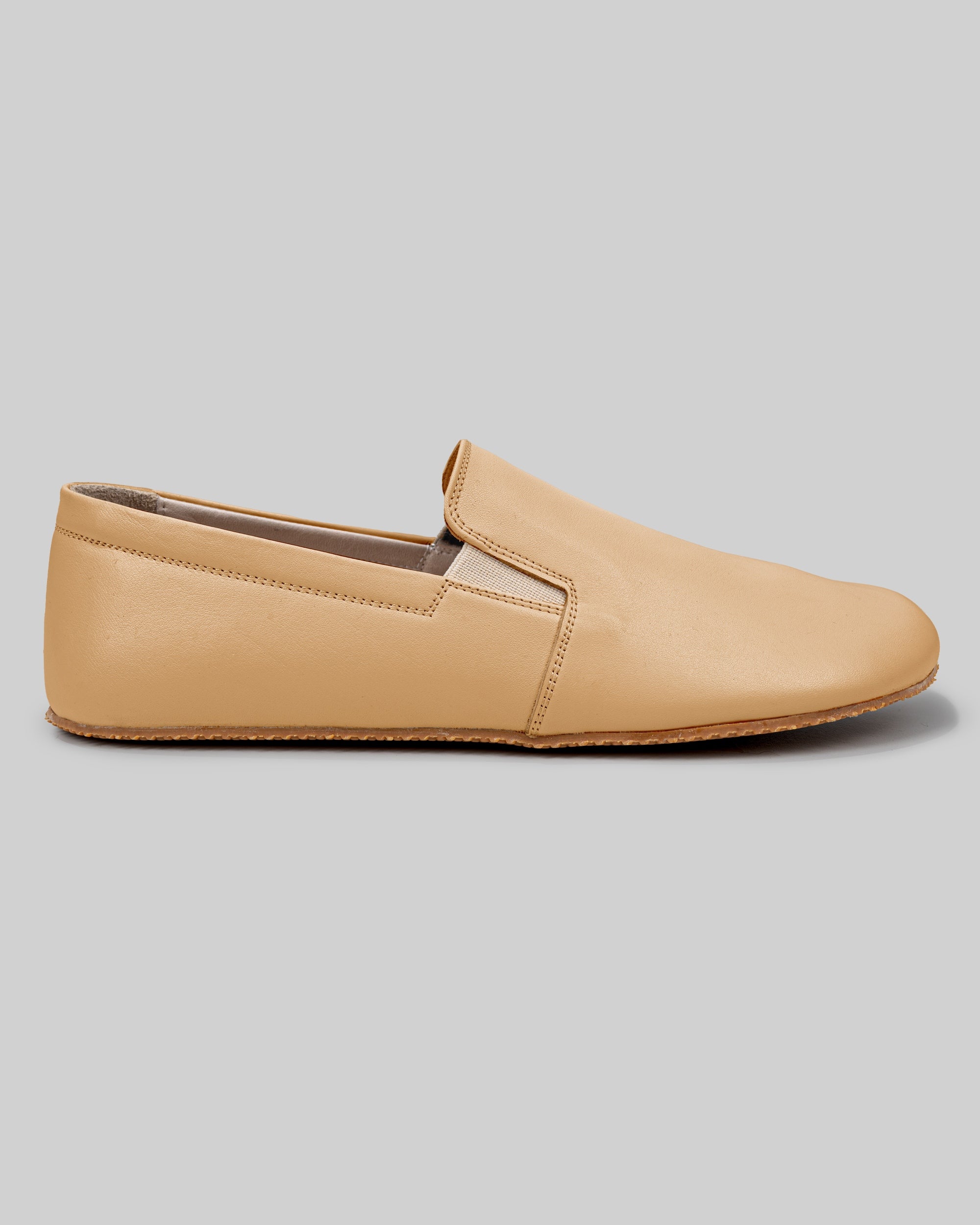 Detail Melon Yellow Barefoot Shoes - Handcrafted Calf Leather Turkey | Bespoky