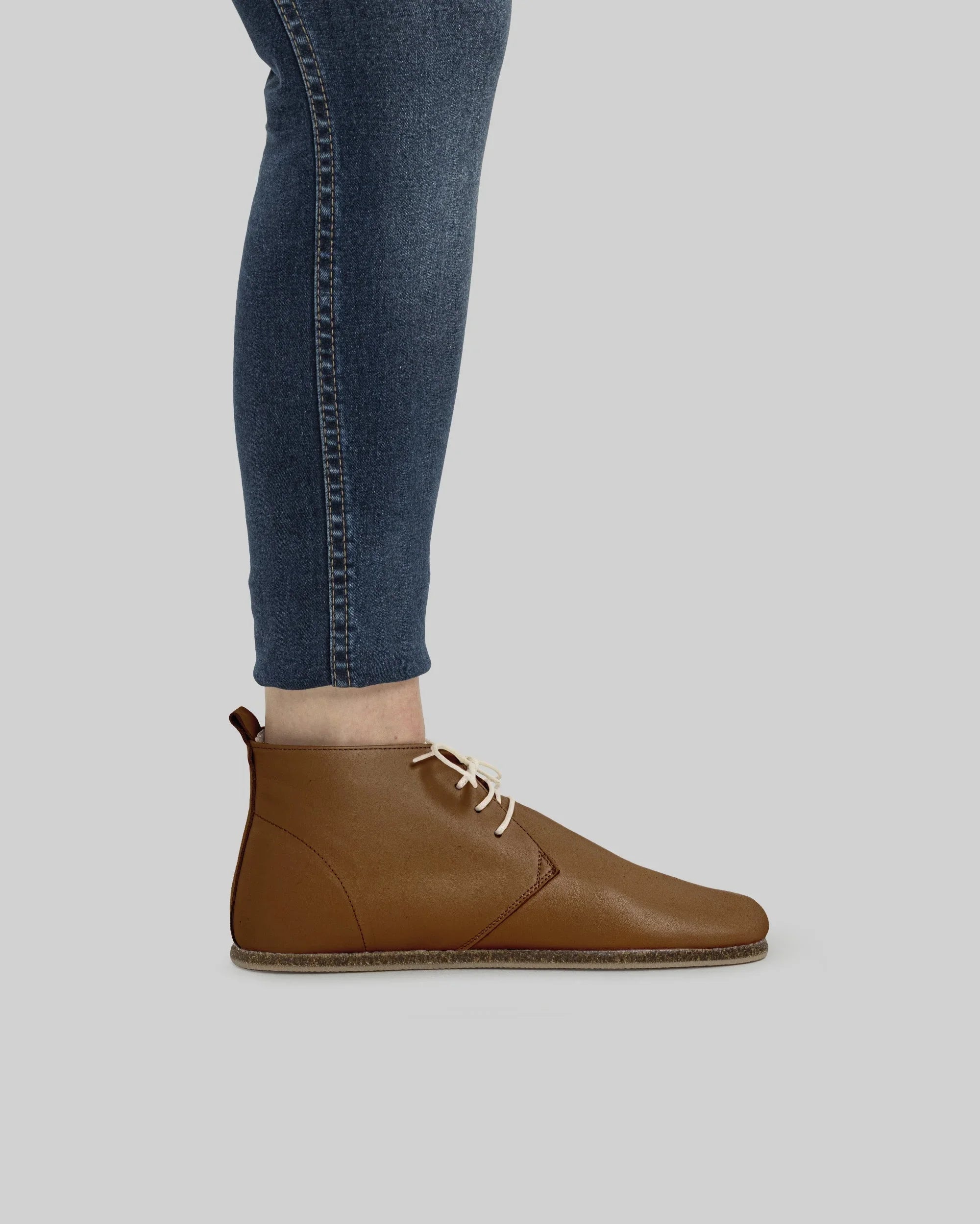 Close-up calf leather - Dark Tan Ankle Boots Detail | Bespoky