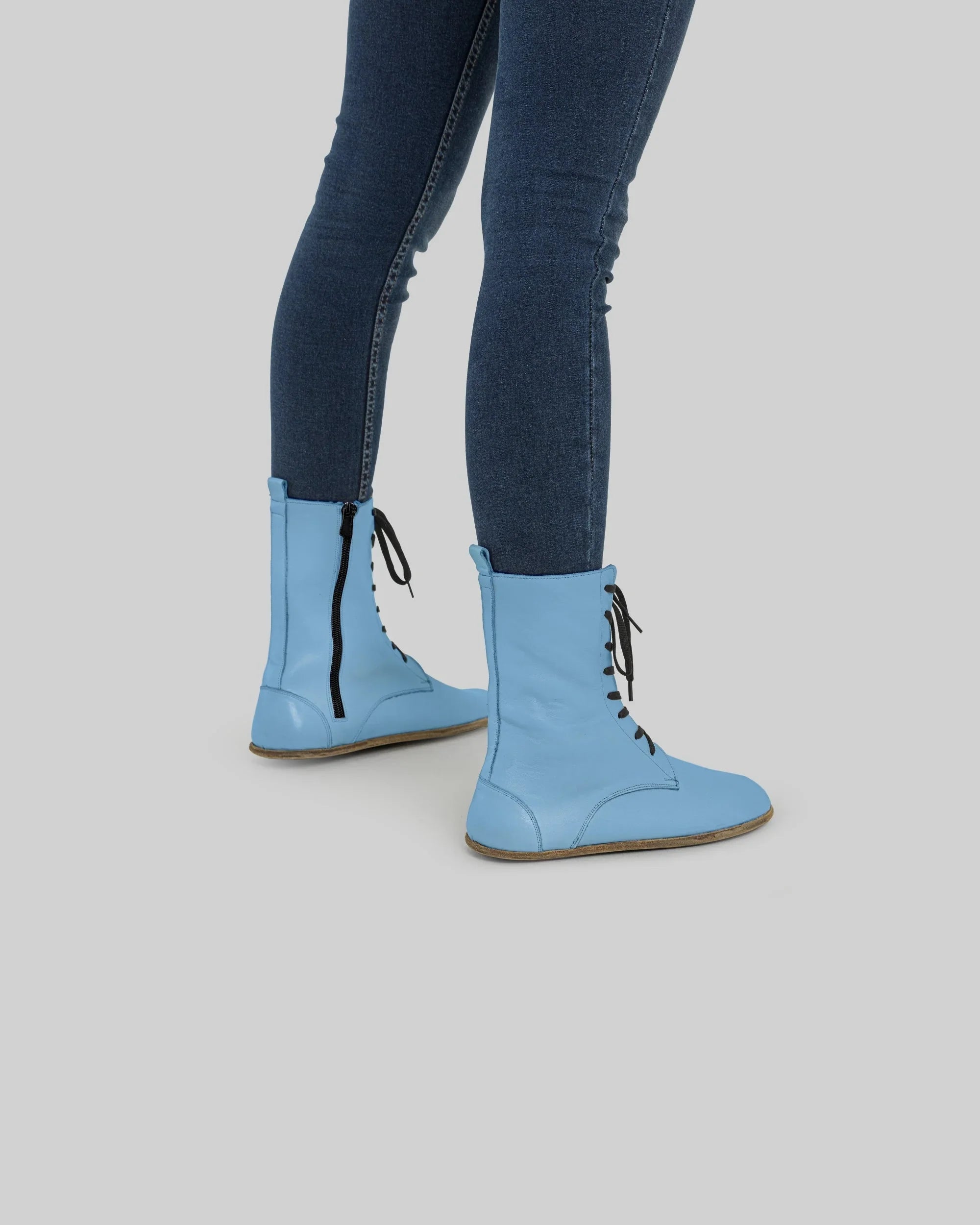Detail Baby Blue Barefoot Boot - Handcrafted Calf Leather Turkey | Bespoky
