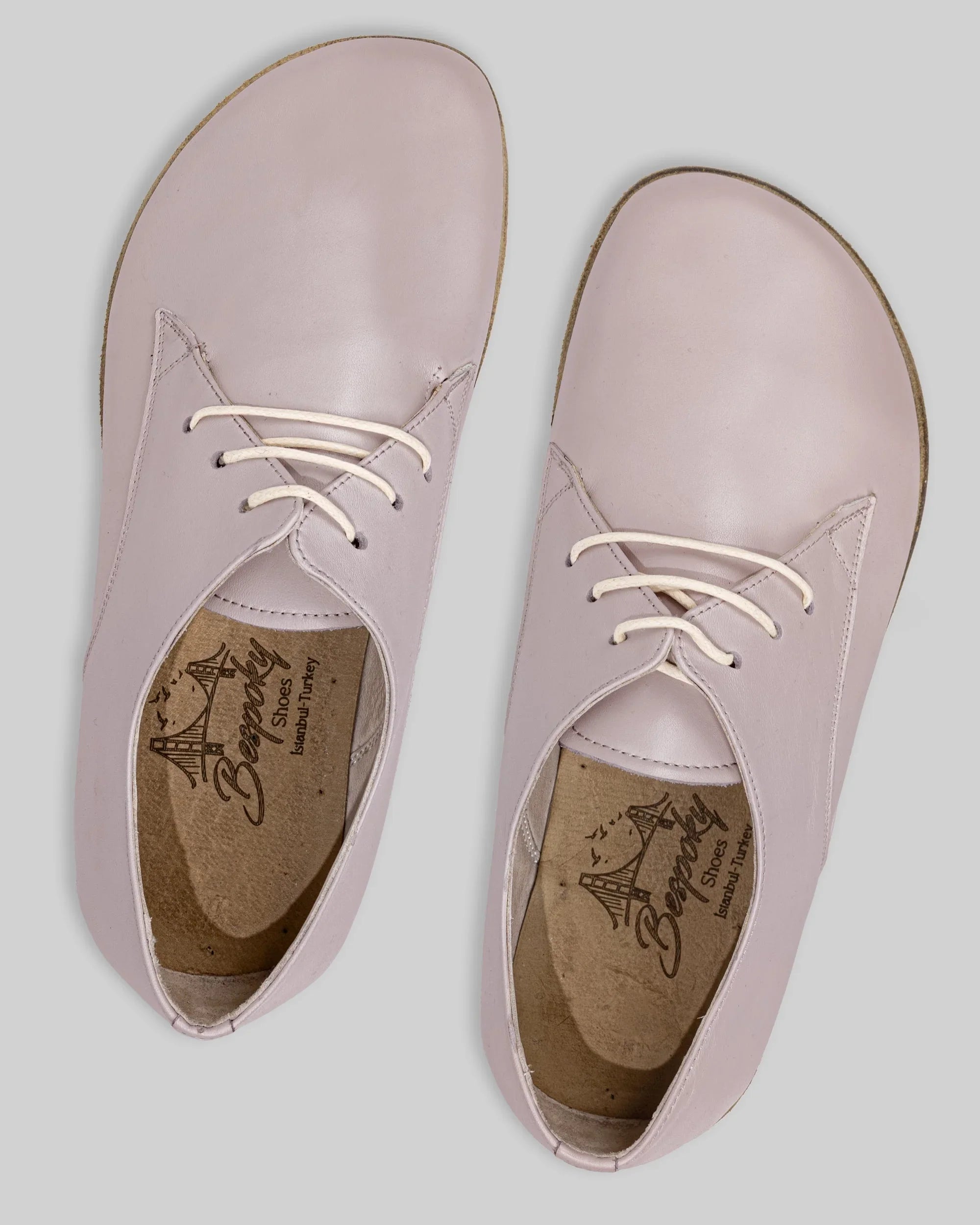 Side view Pink Oxford Shoes - Calf Leather Zero Drop | Bespoky