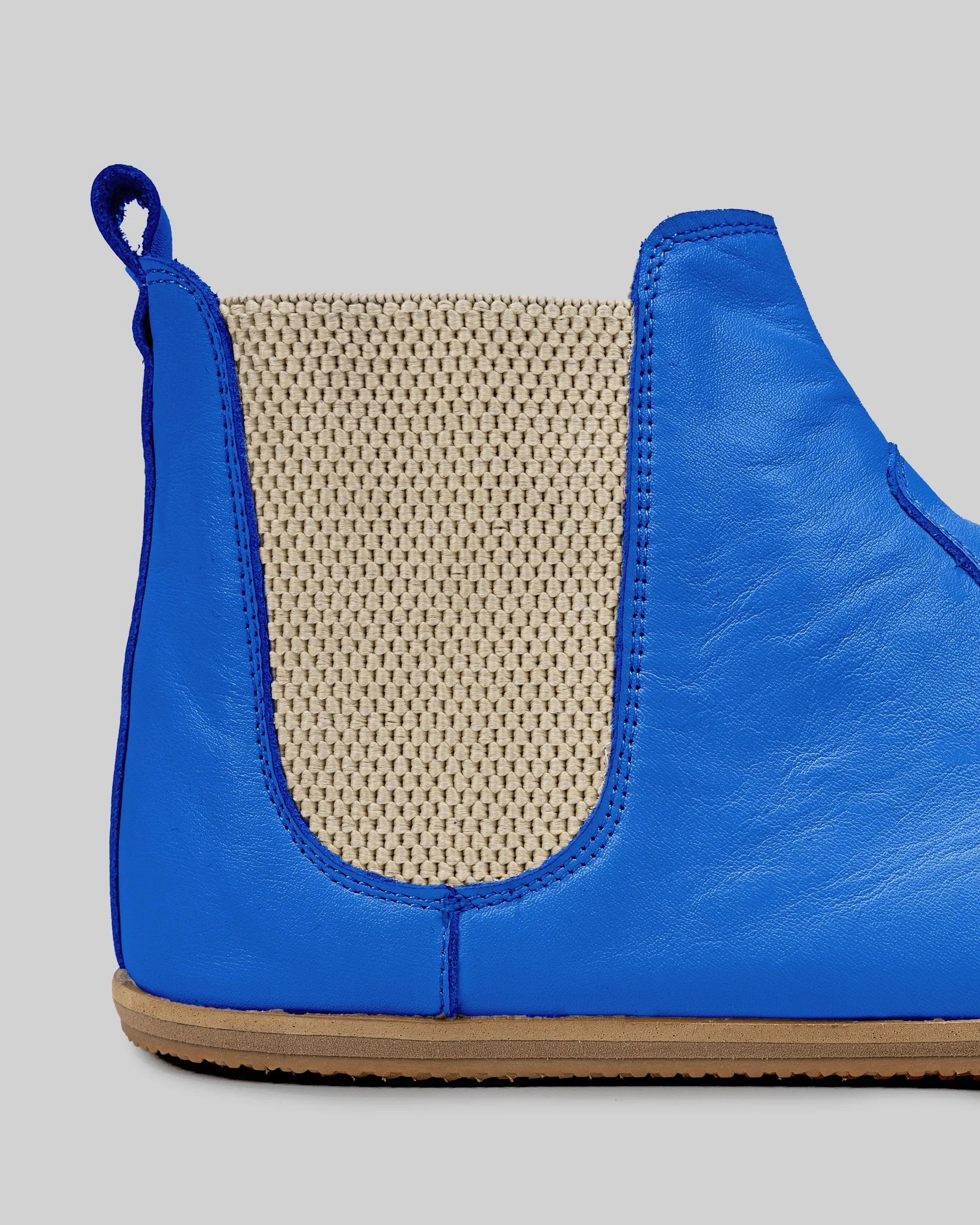 Side view Blue Chelsea Boots - Calf Leather Zero Drop | Bespoky
