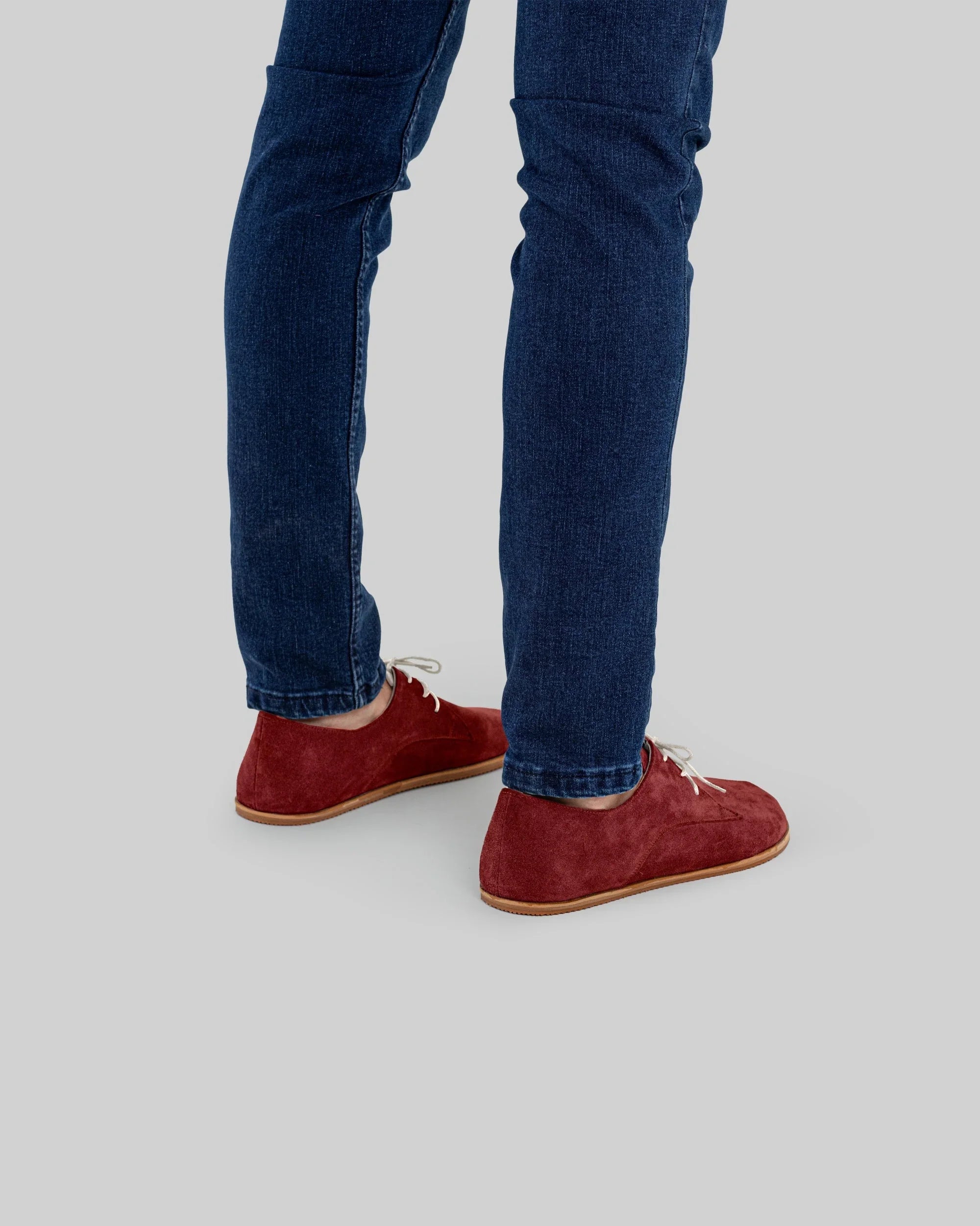 Detail Burgundy Suede Oxford Shoes - Handcrafted Calf Leather Turkey | Bespoky