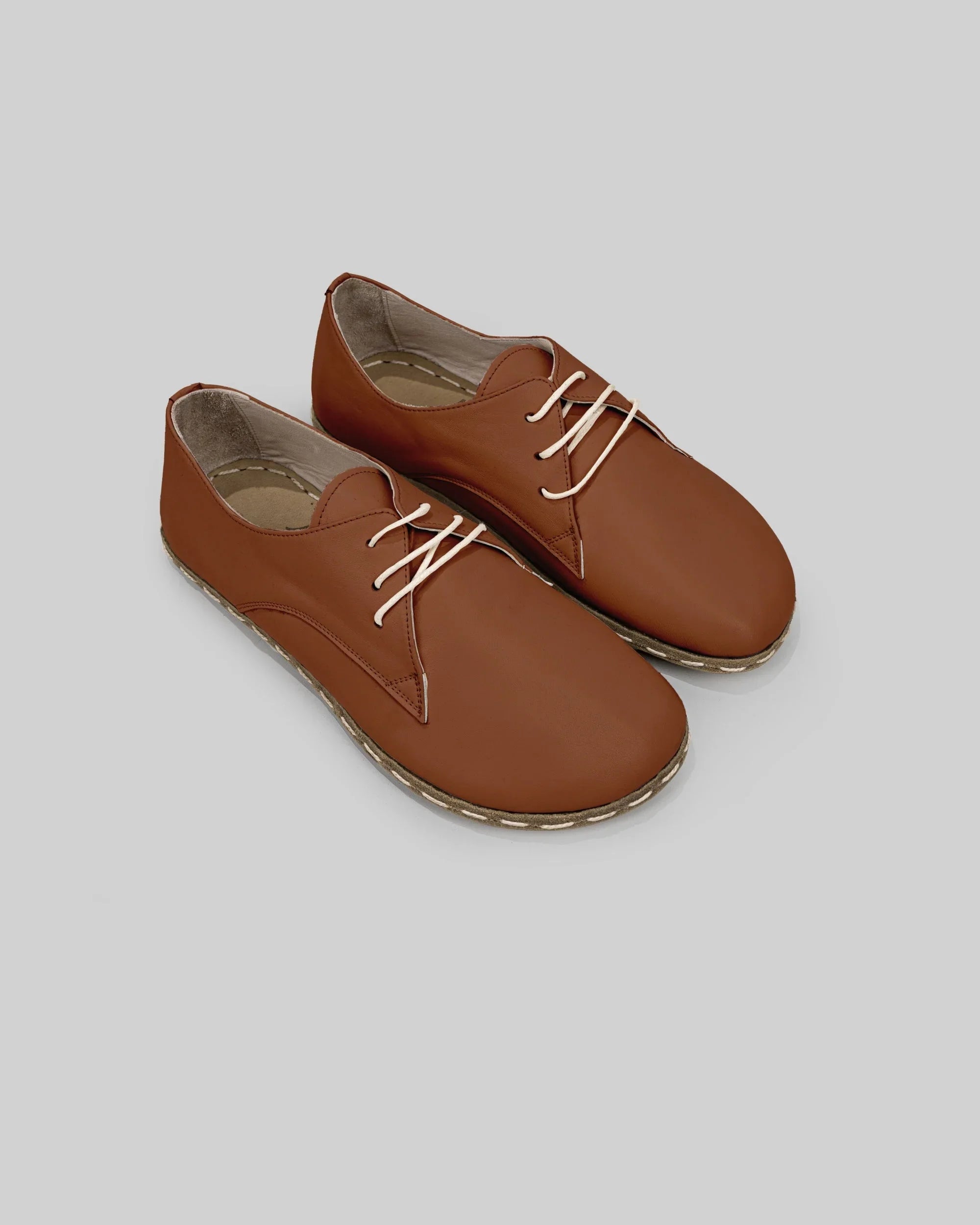 Women's Dark Brown Oxford Shoes - Handcrafted Calf Leather Wide Toe Box | Bespoky