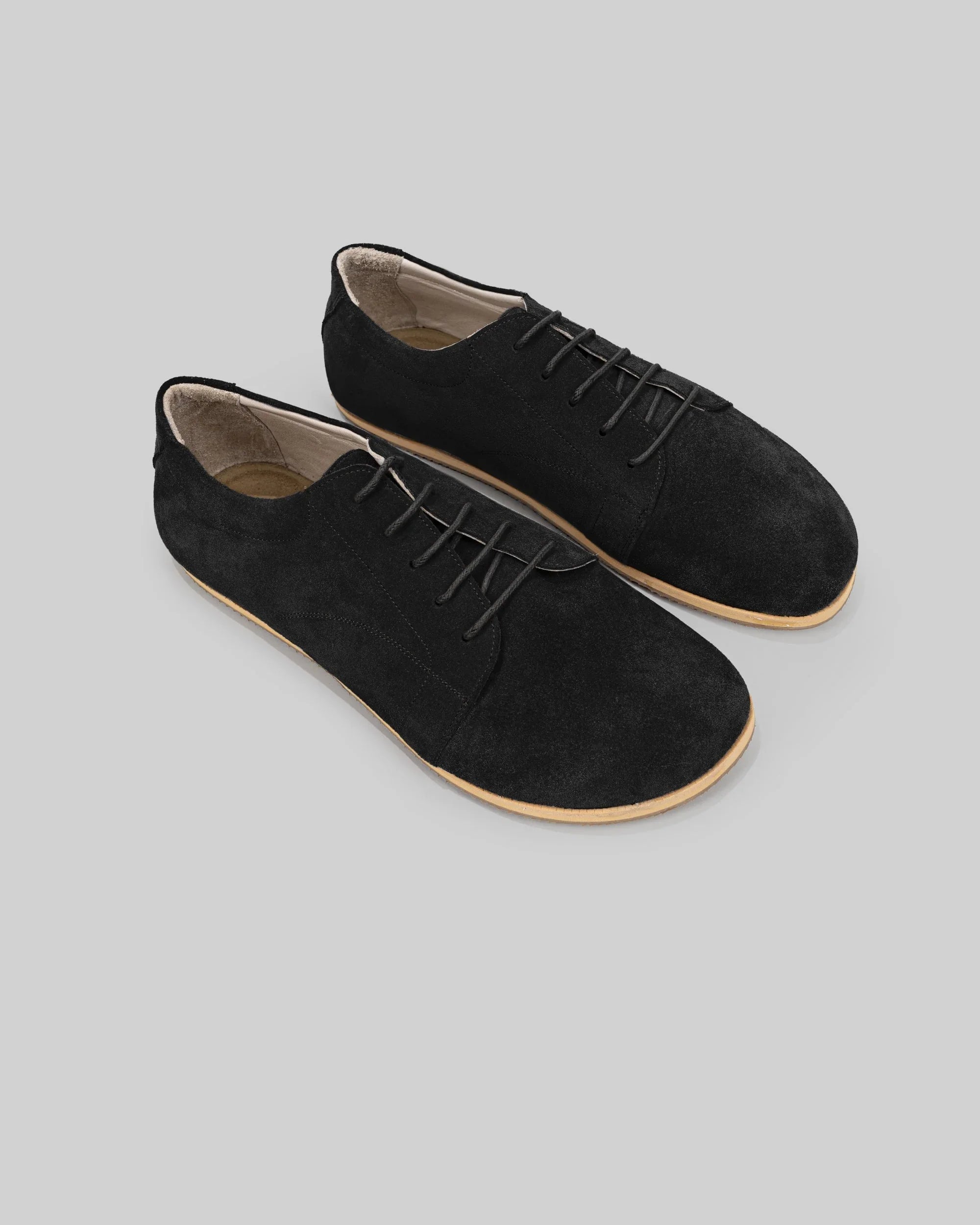 Women's Black Barefoot Sneaker - Handcrafted Calf Leather Wide Toe Box | Bespoky