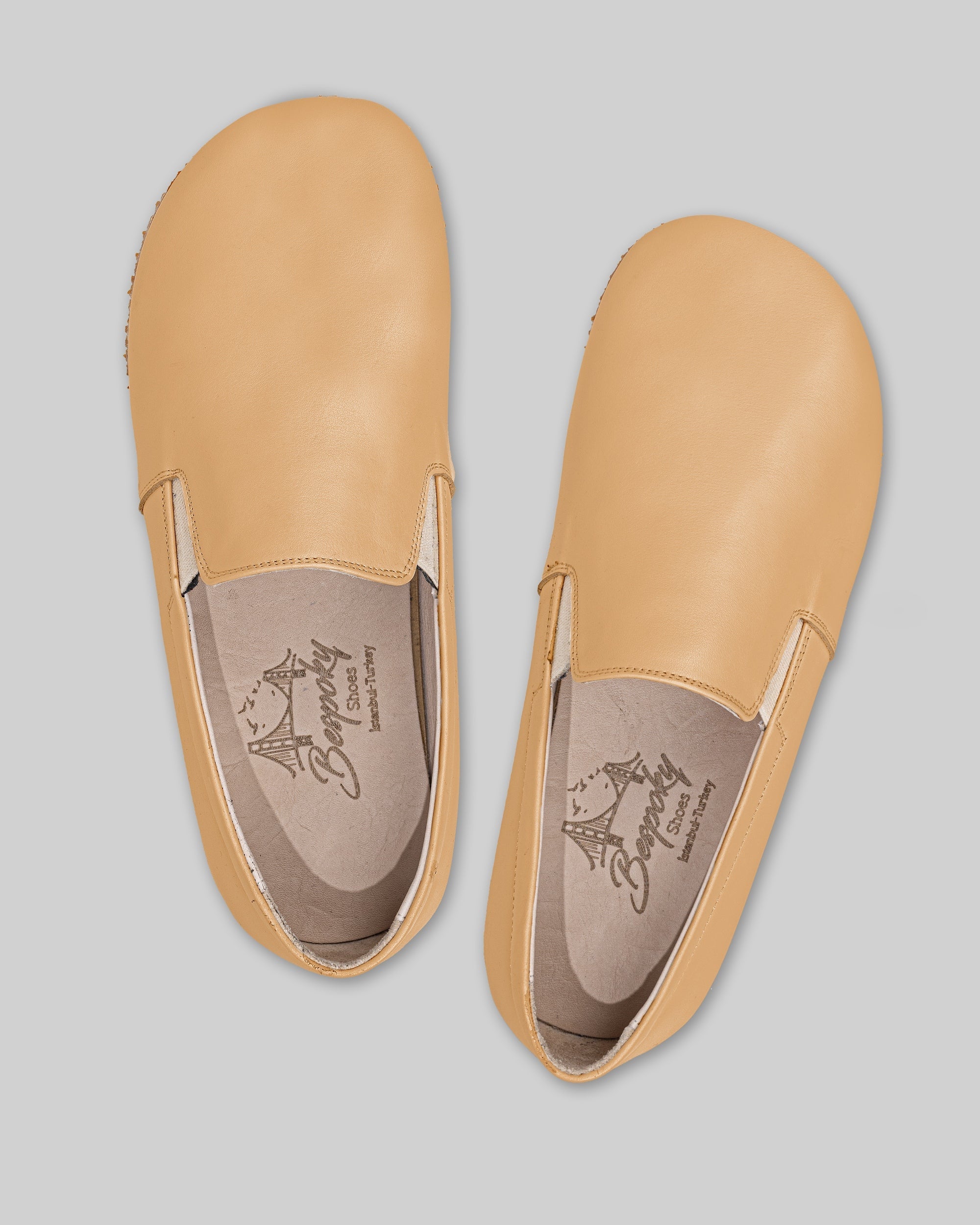 Side view Melon Yellow Barefoot Shoes - Calf Leather Zero Drop | Bespoky