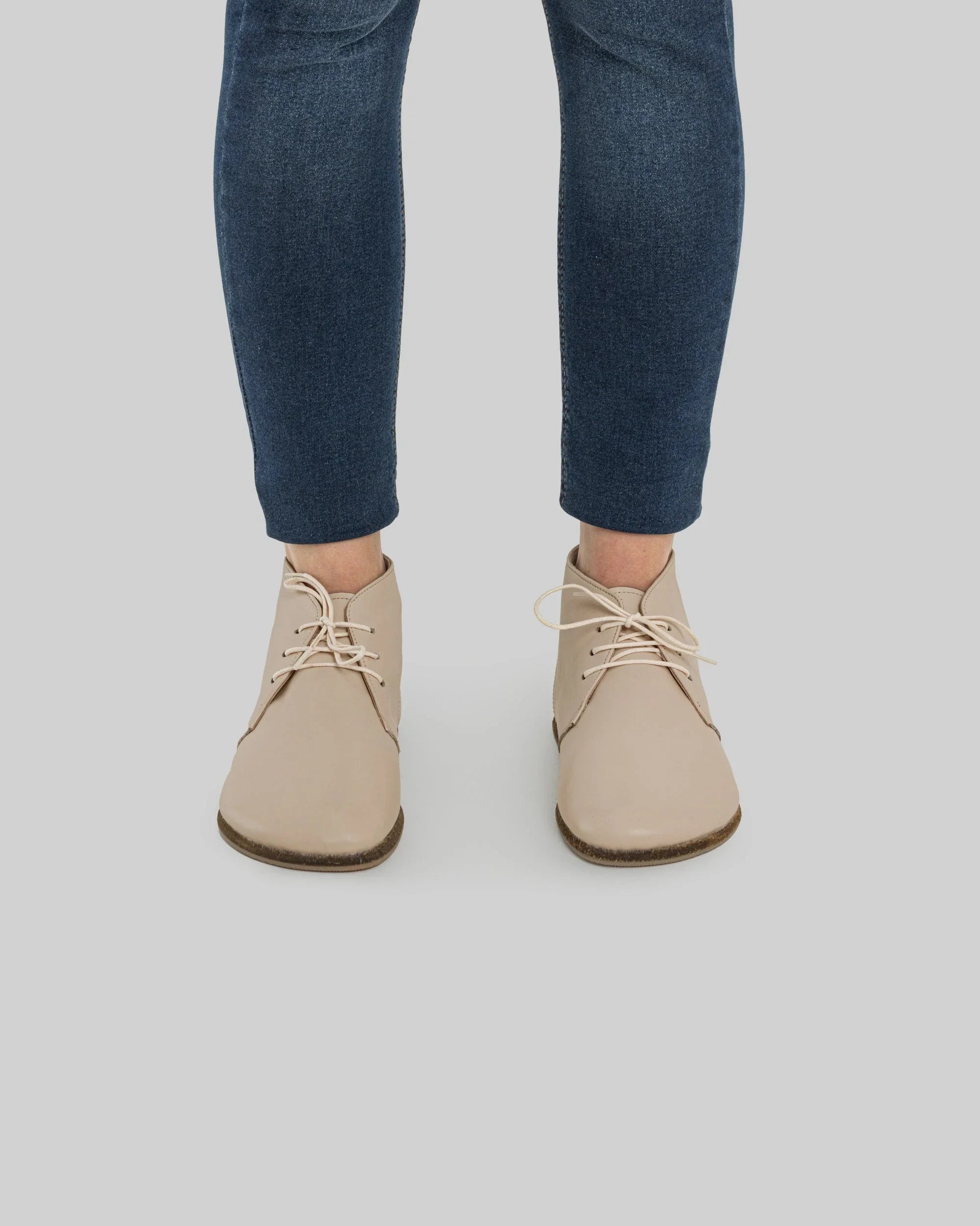 Detail Beige Ankle Boots - Handcrafted Calf Leather Turkey | Bespoky