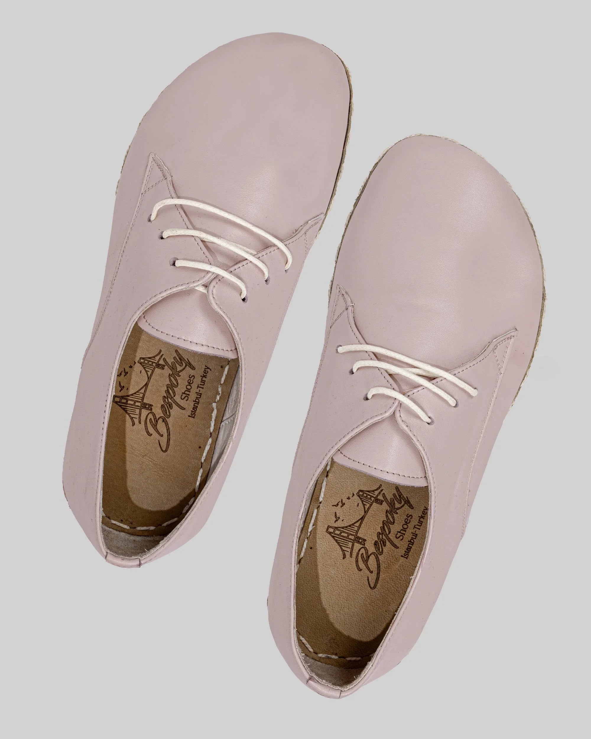 Top view Pink Oxford Shoes - Handcrafted Calf Leather | Bespoky