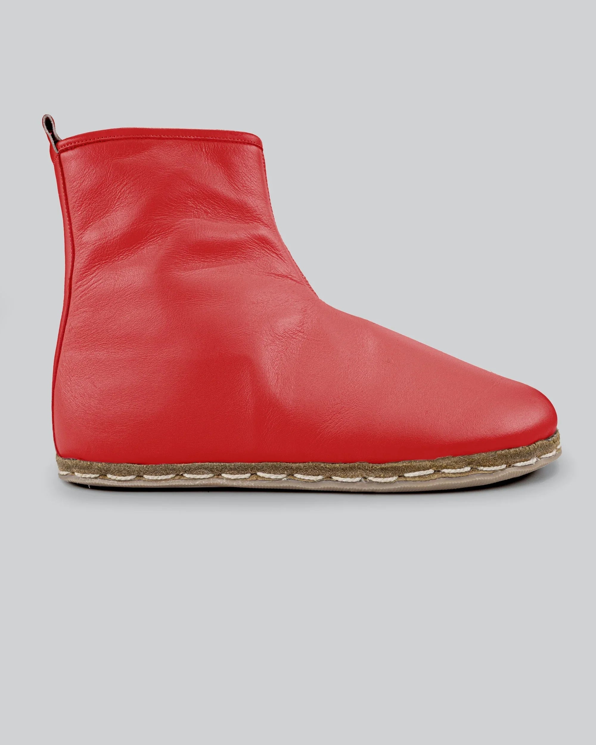 Side view Red Chelsea Boots - Calf Leather Zero Drop | Bespoky