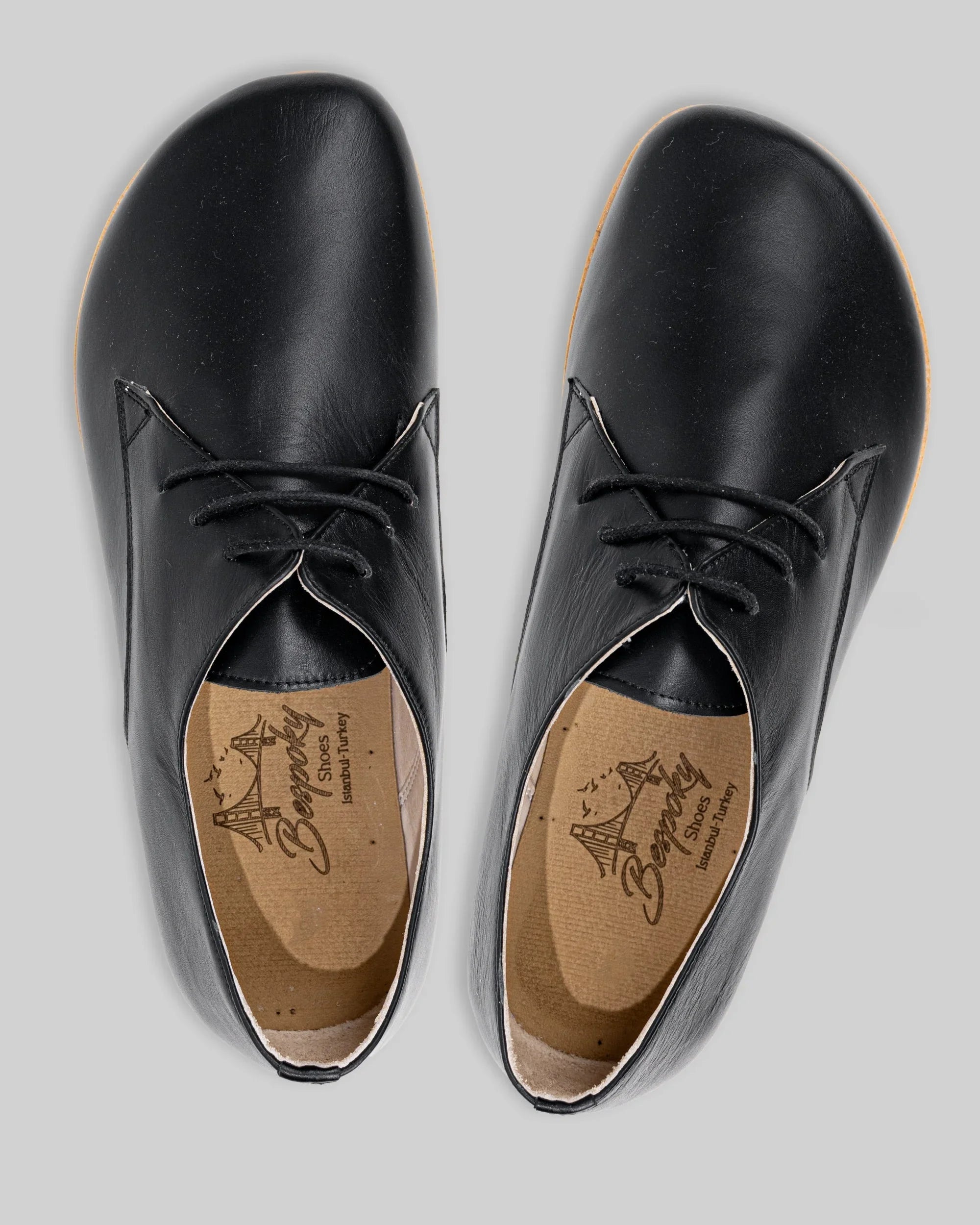 Side view Black Oxford Shoes - Calf Leather Zero Drop | Bespoky