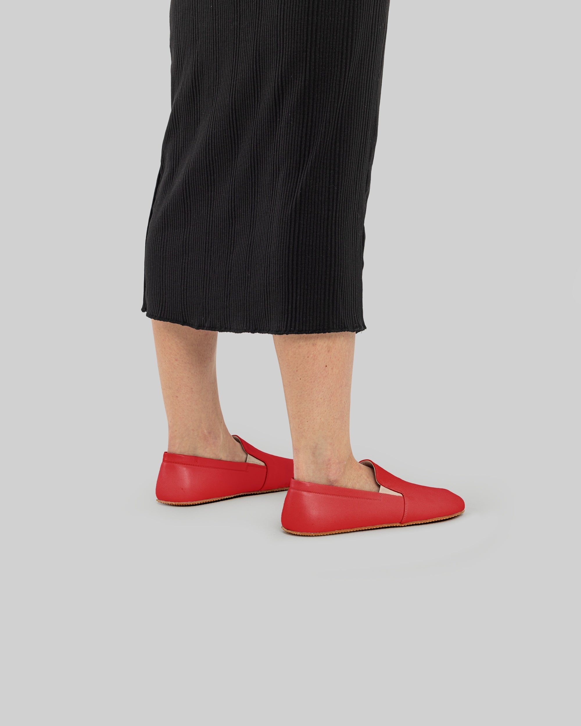 Pair Red Barefoot Shoes - Barefoot Wide Toe Calf Leather | Bespoky