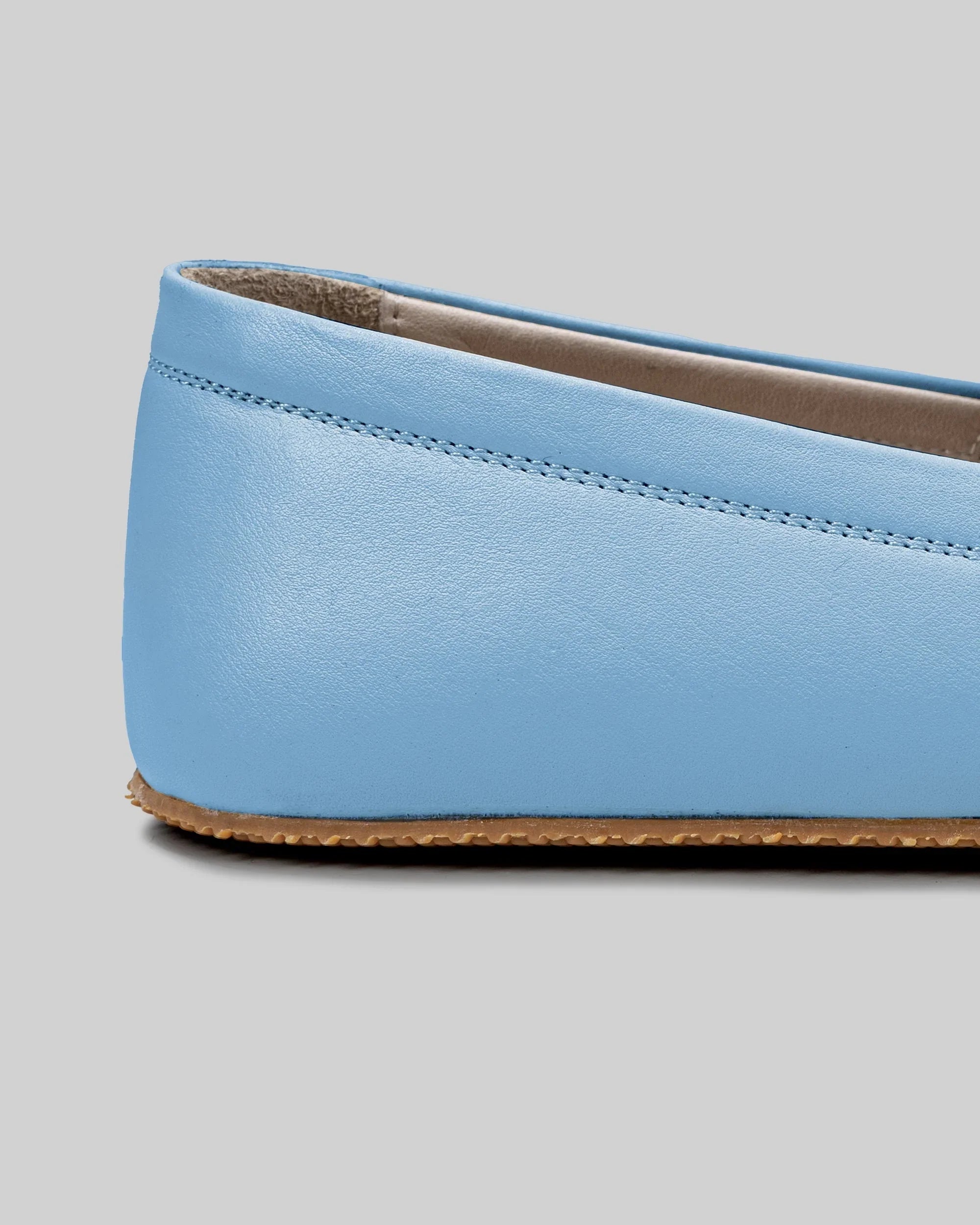 Top view Baby Blue Barefoot Shoes - Handcrafted Calf Leather | Bespoky